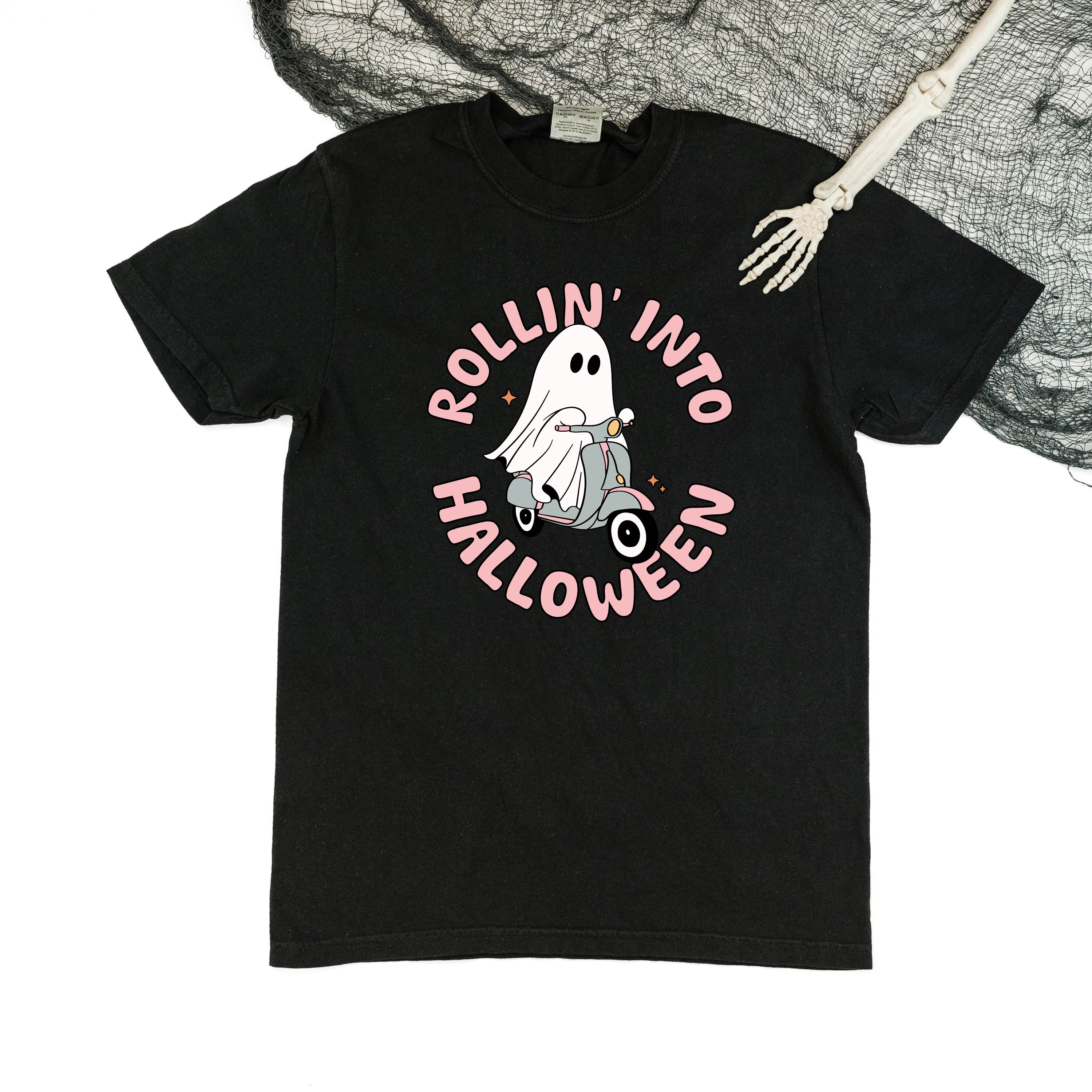 Rollin' Into Halloween - Short Sleeve Comfort Colors Tee Little Mama Shirt Shop