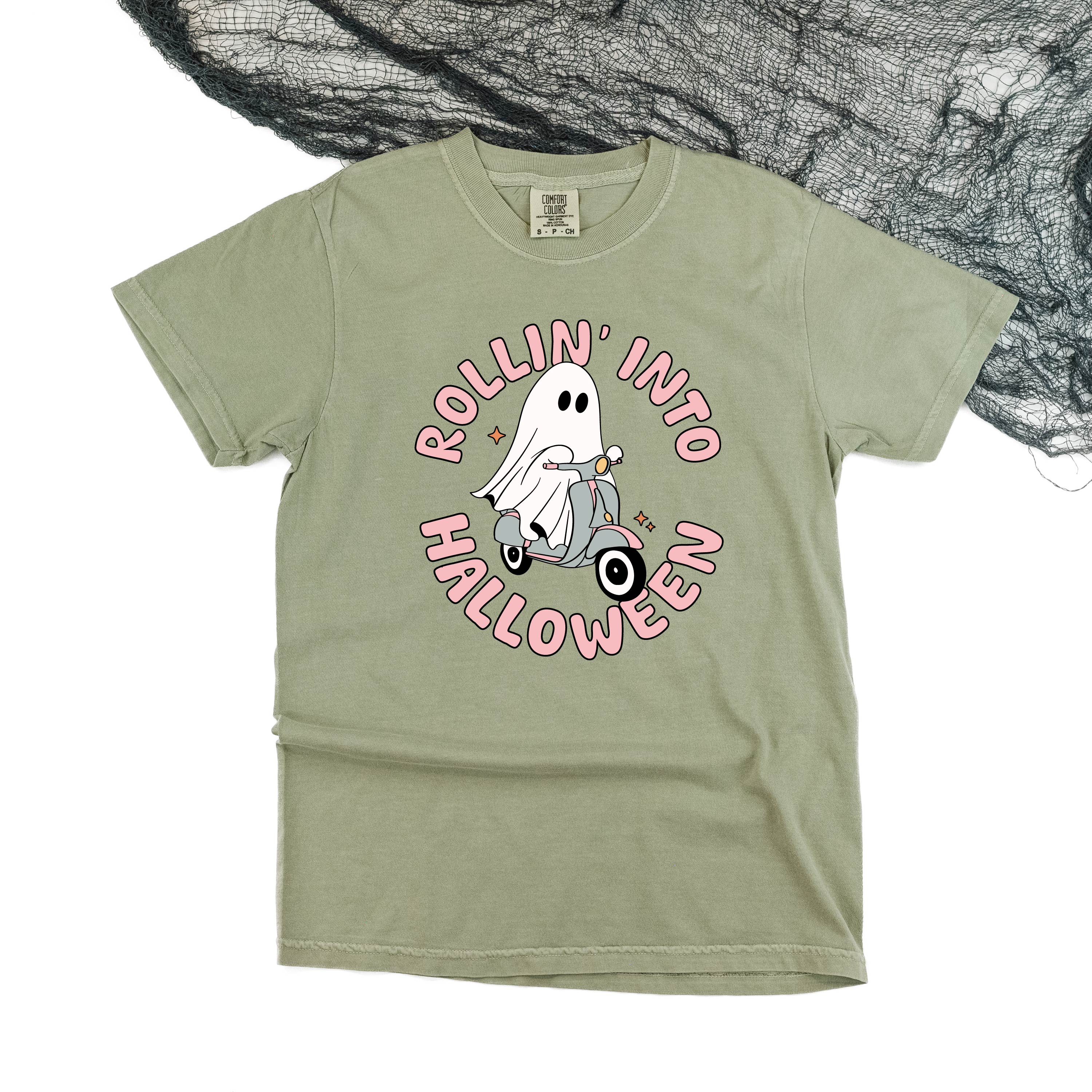 Rollin' Into Halloween - Short Sleeve Comfort Colors Tee Little Mama Shirt Shop