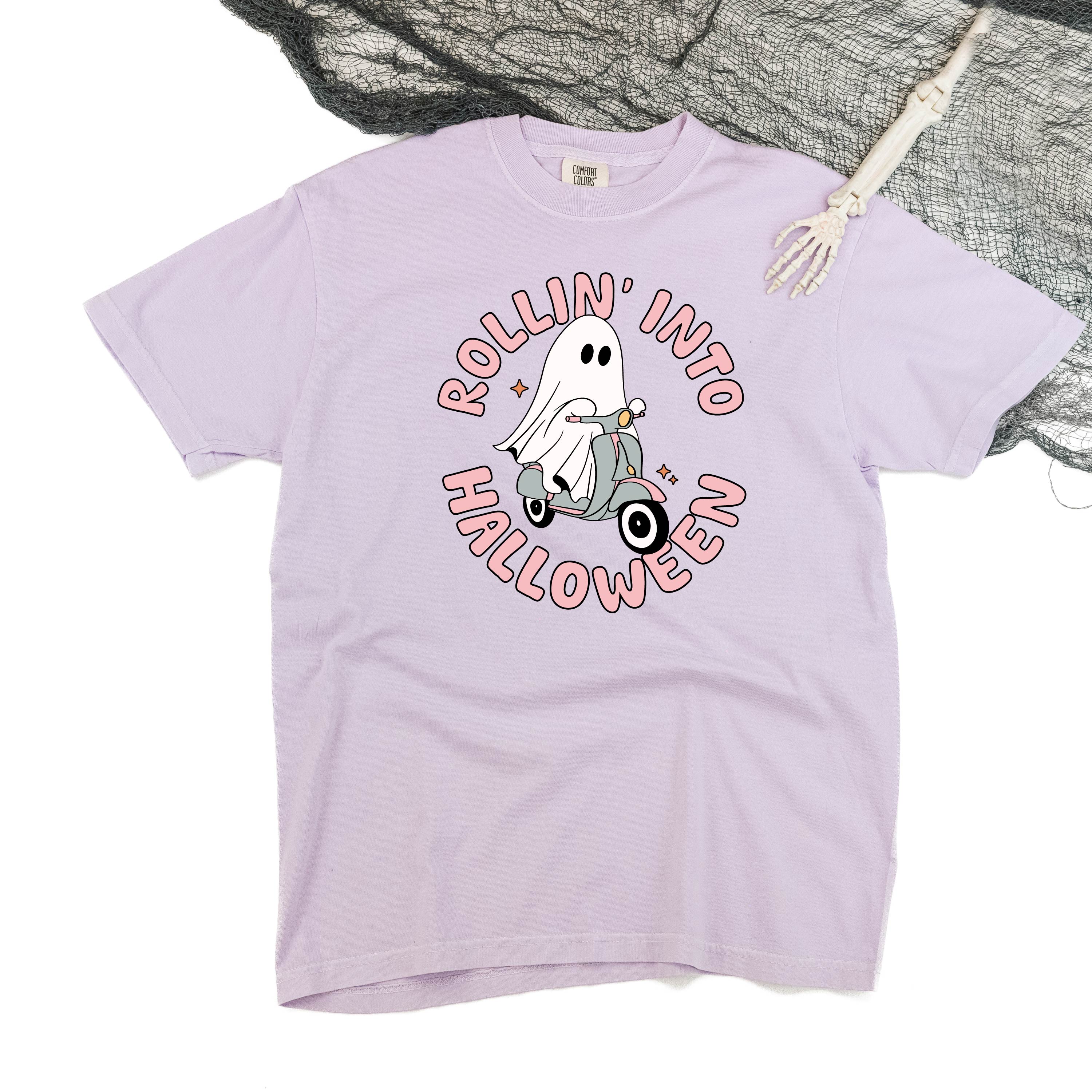 Rollin' Into Halloween - Short Sleeve Comfort Colors Tee Little Mama Shirt Shop