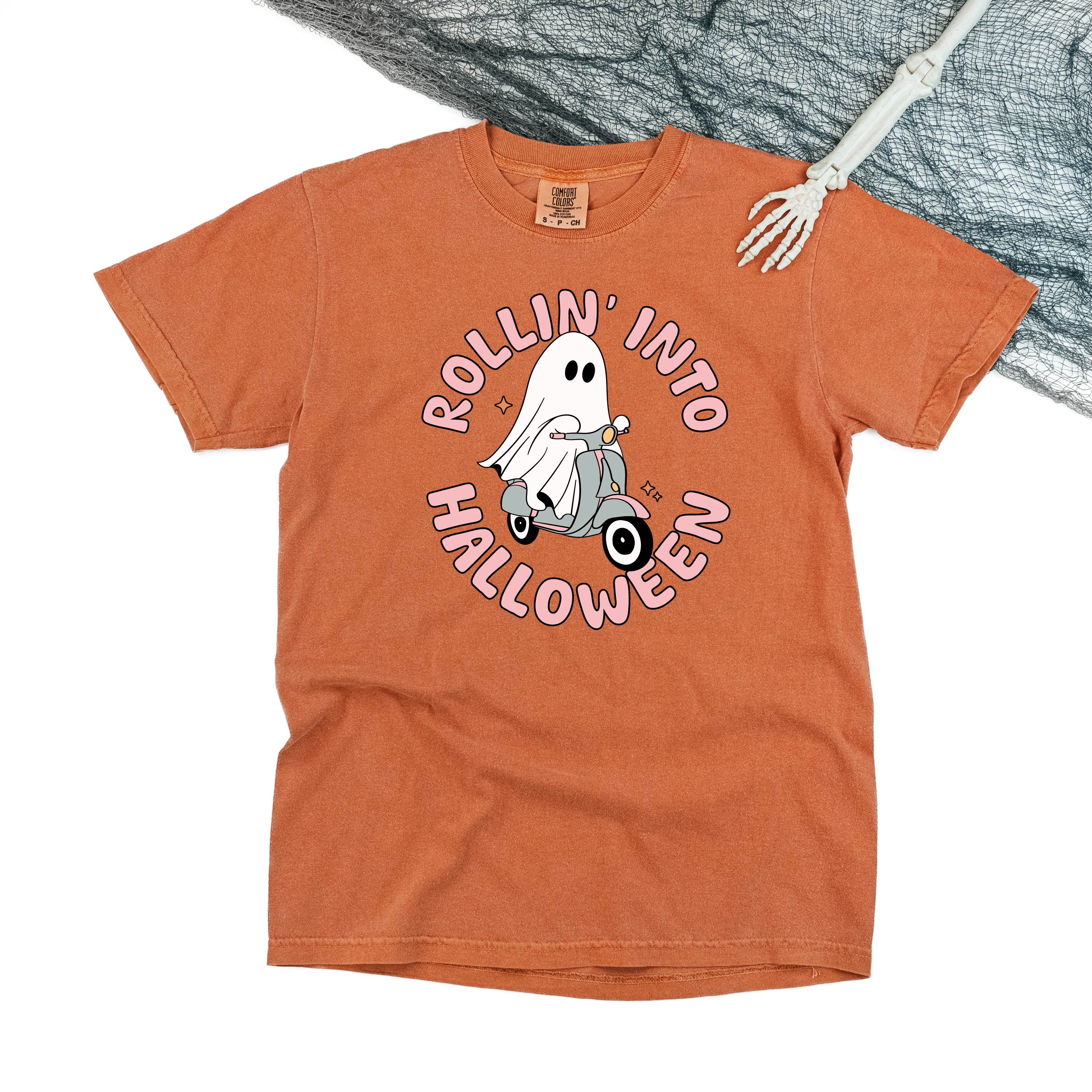Rollin' Into Halloween - Short Sleeve Comfort Colors Tee Little Mama Shirt Shop
