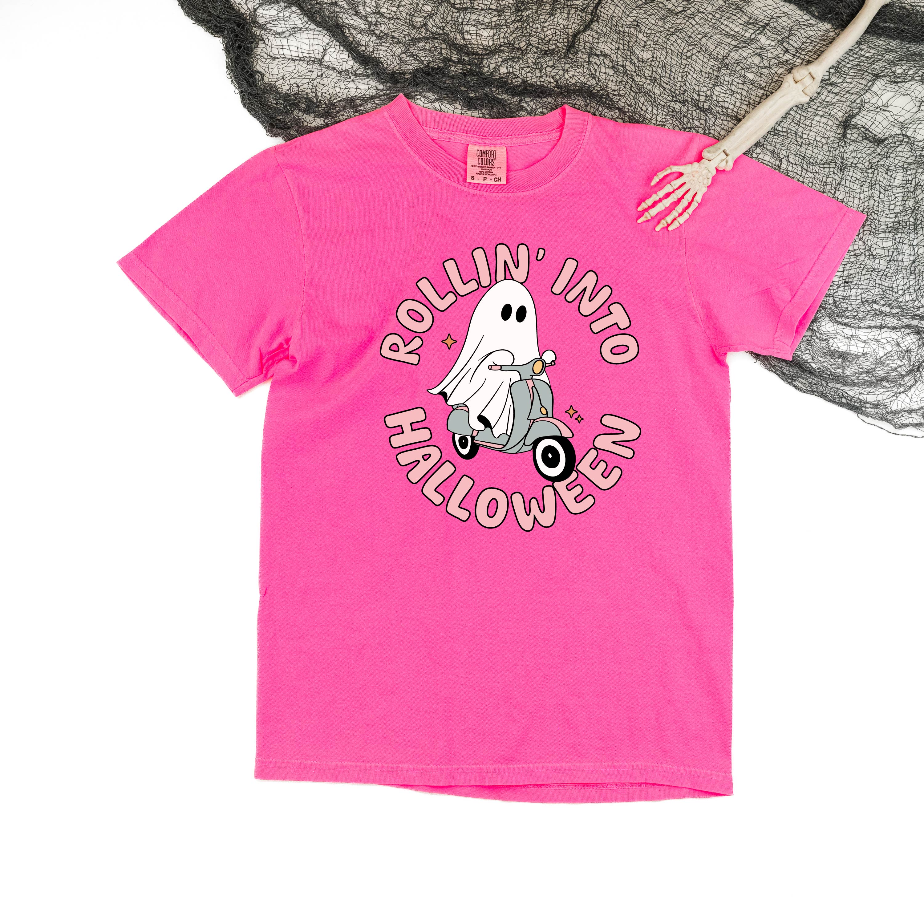 Rollin' Into Halloween - Short Sleeve Comfort Colors Tee Little Mama Shirt Shop