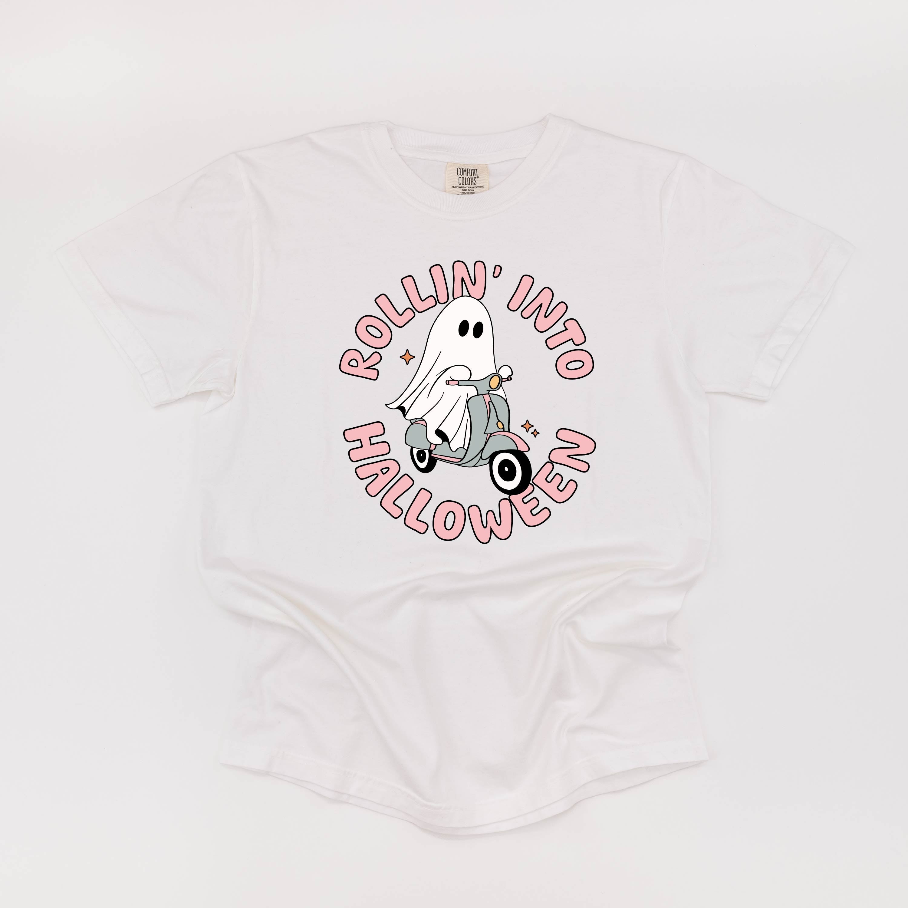 Rollin' Into Halloween - Short Sleeve Comfort Colors Tee Little Mama Shirt Shop