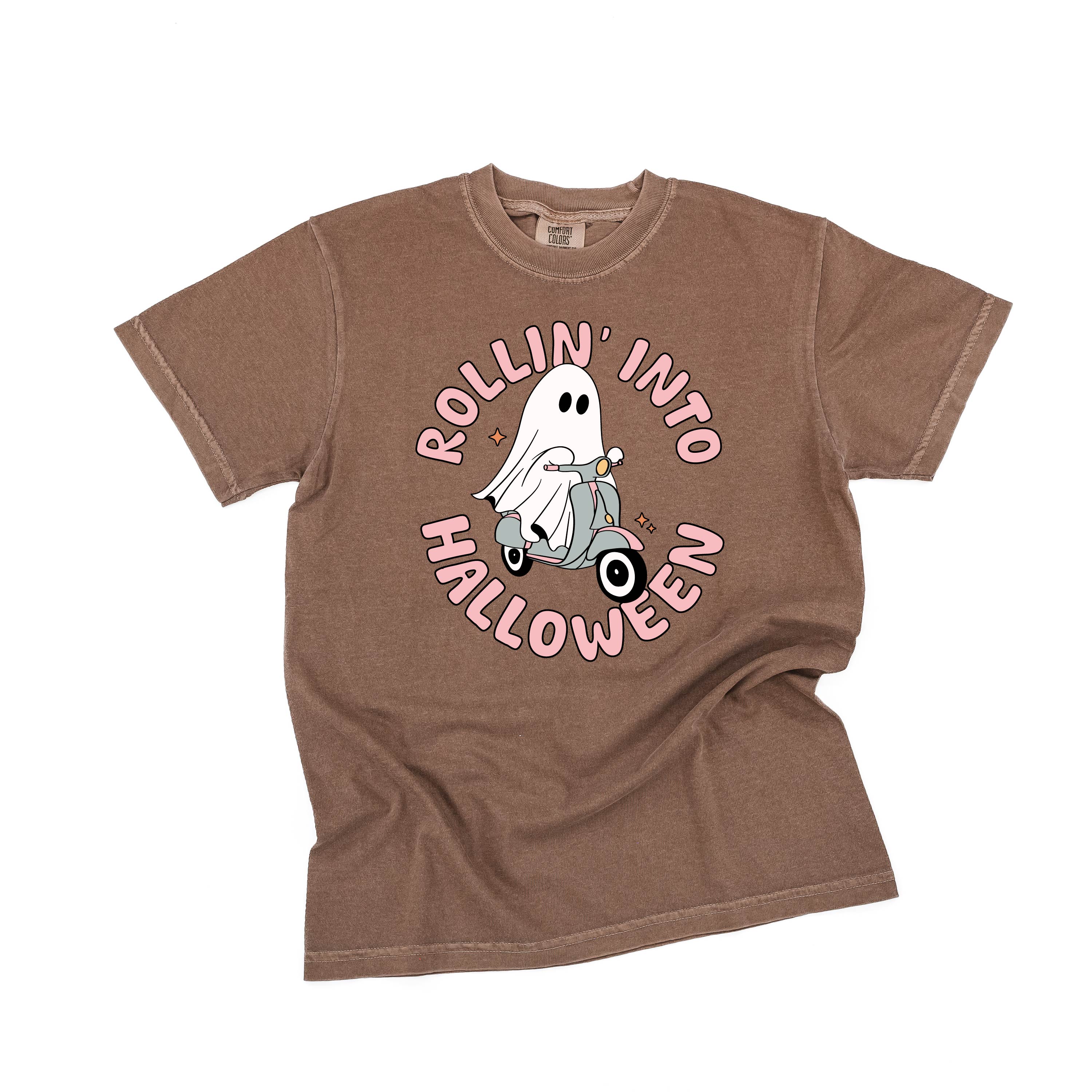 Rollin' Into Halloween - Short Sleeve Comfort Colors Tee Little Mama Shirt Shop