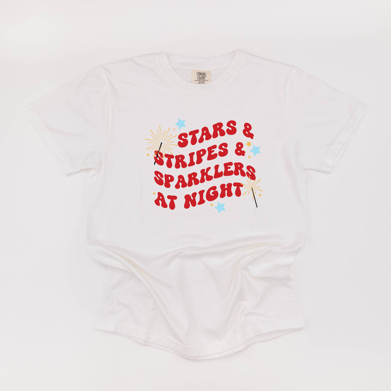 Stars & Stripes & Sparklers at Night - SHORT SLEEVE COMFORT COLORS TEE