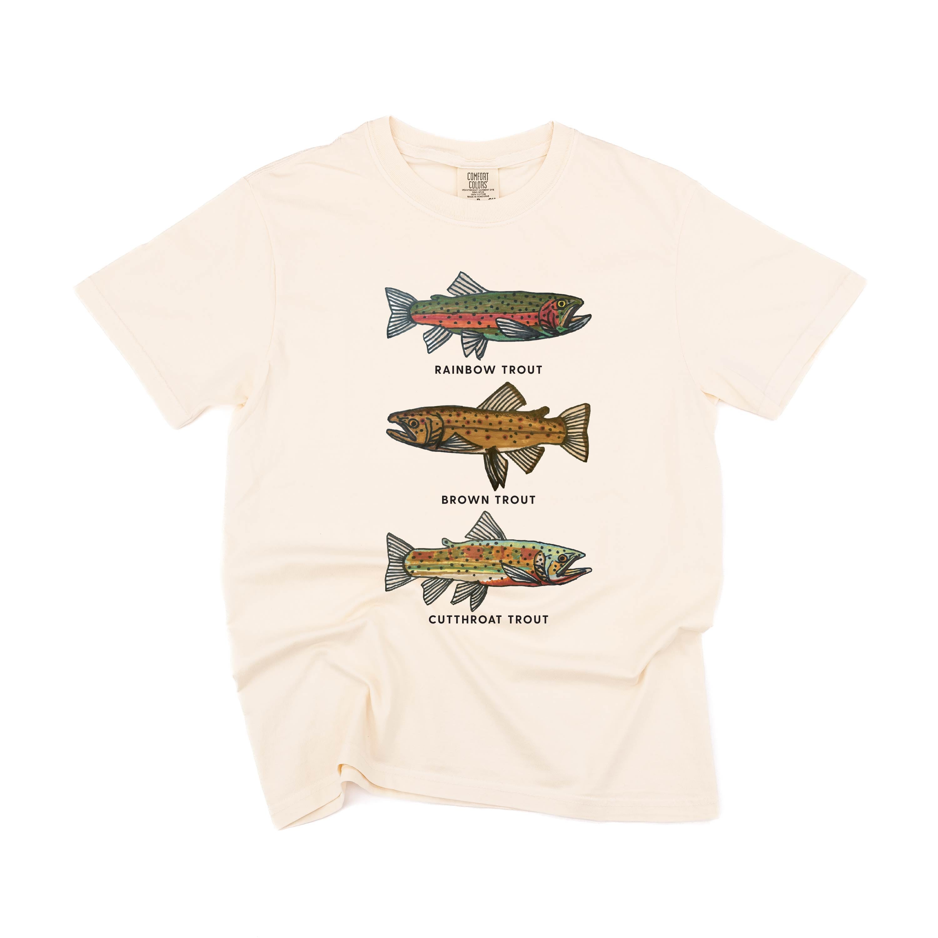 Trout Chart - Hand Drawn - Comfort Colors Tee Little Mama Shirt Shop