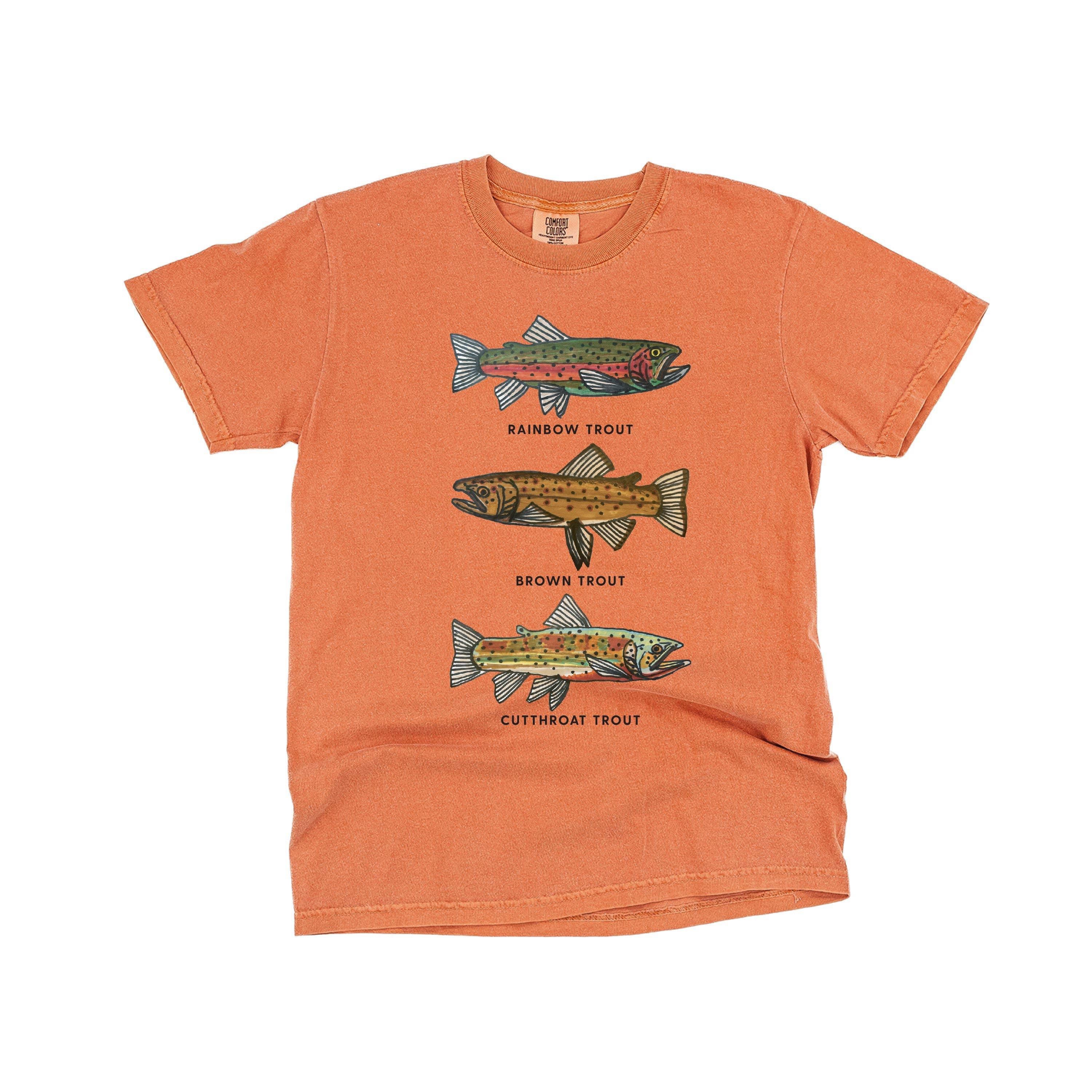 Trout Chart - Hand Drawn - Comfort Colors Tee Little Mama Shirt Shop