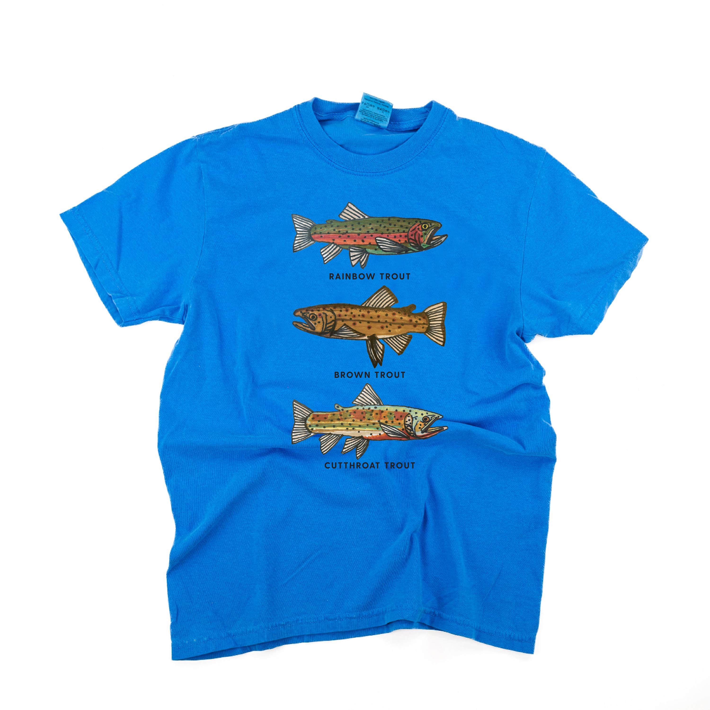 Trout Chart - Hand Drawn - Comfort Colors Tee Little Mama Shirt Shop