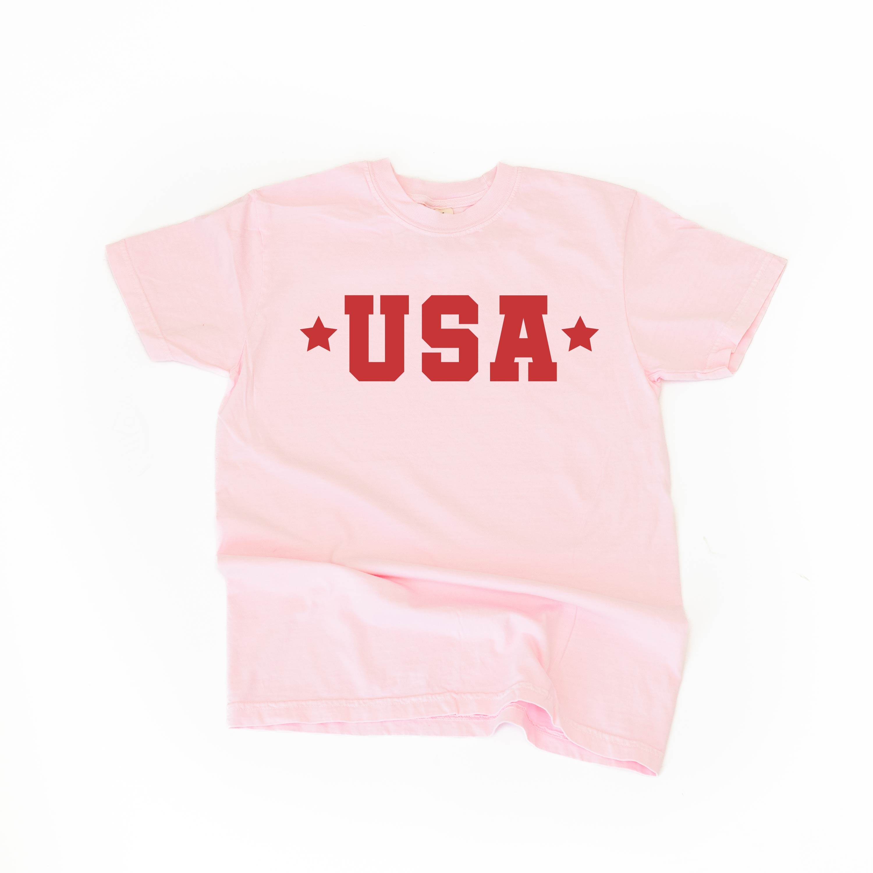 USA (Block Font - Two Stars) - Comfort Colors Tee Little Mama Shirt Shop