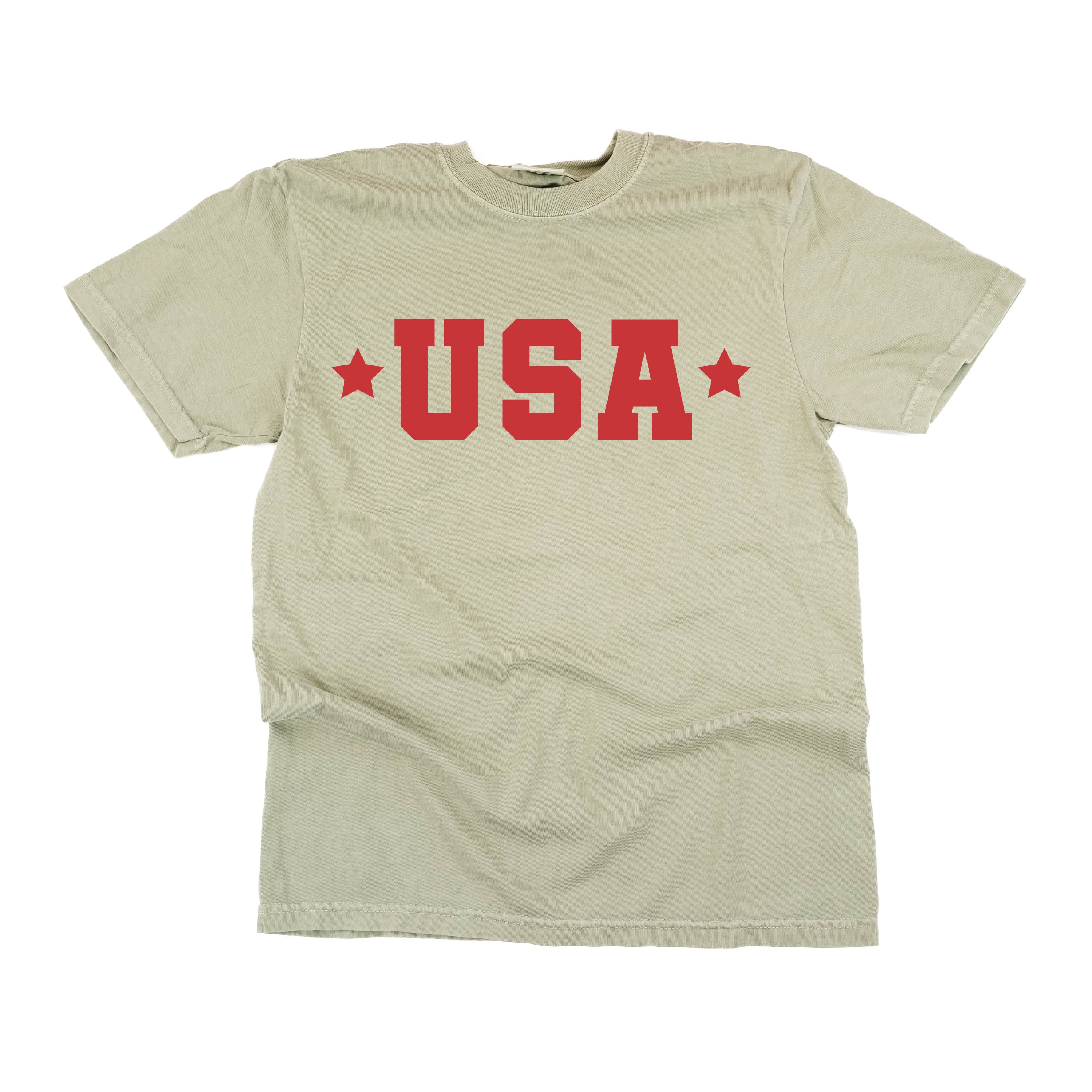 USA (Block Font - Two Stars) - Comfort Colors Tee Little Mama Shirt Shop
