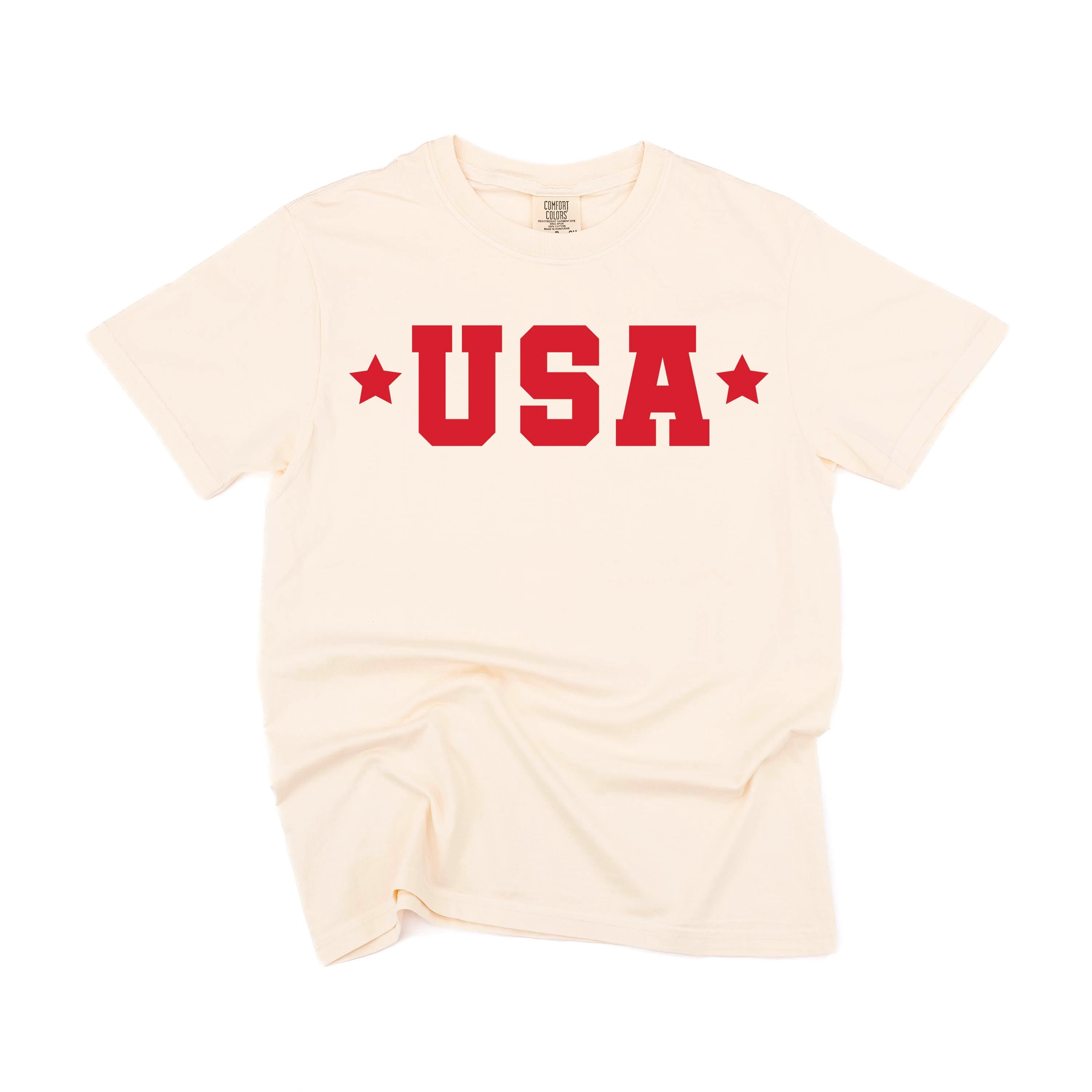 USA (Block Font - Two Stars) - Comfort Colors Tee Little Mama Shirt Shop
