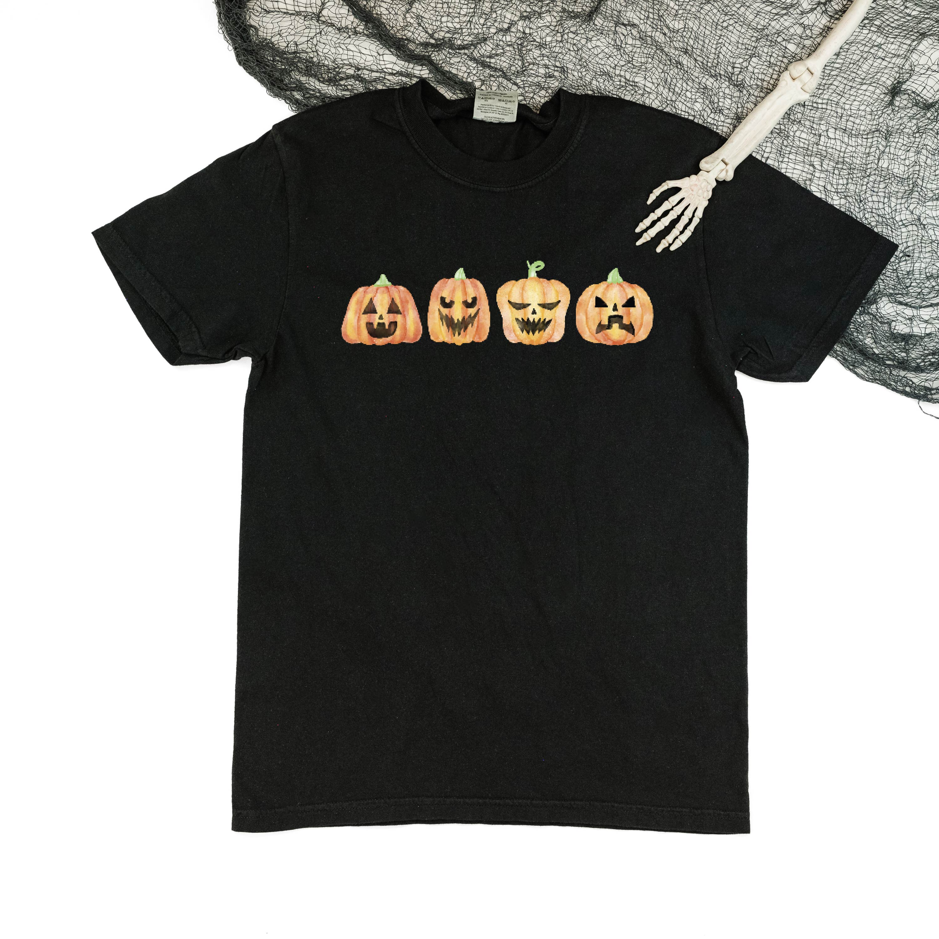 Watercolor Jack-o'-lanterns - Short Sleeve Comfort Colors Tee Little Mama Shirt Shop