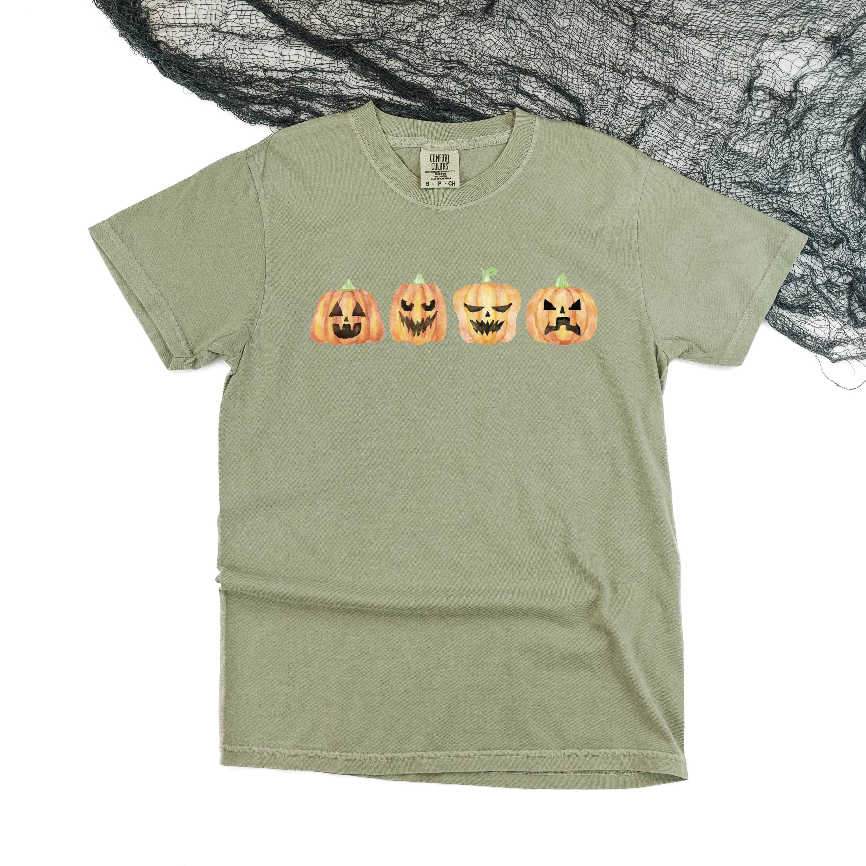 Watercolor Jack-o'-lanterns - Short Sleeve Comfort Colors Tee Little Mama Shirt Shop