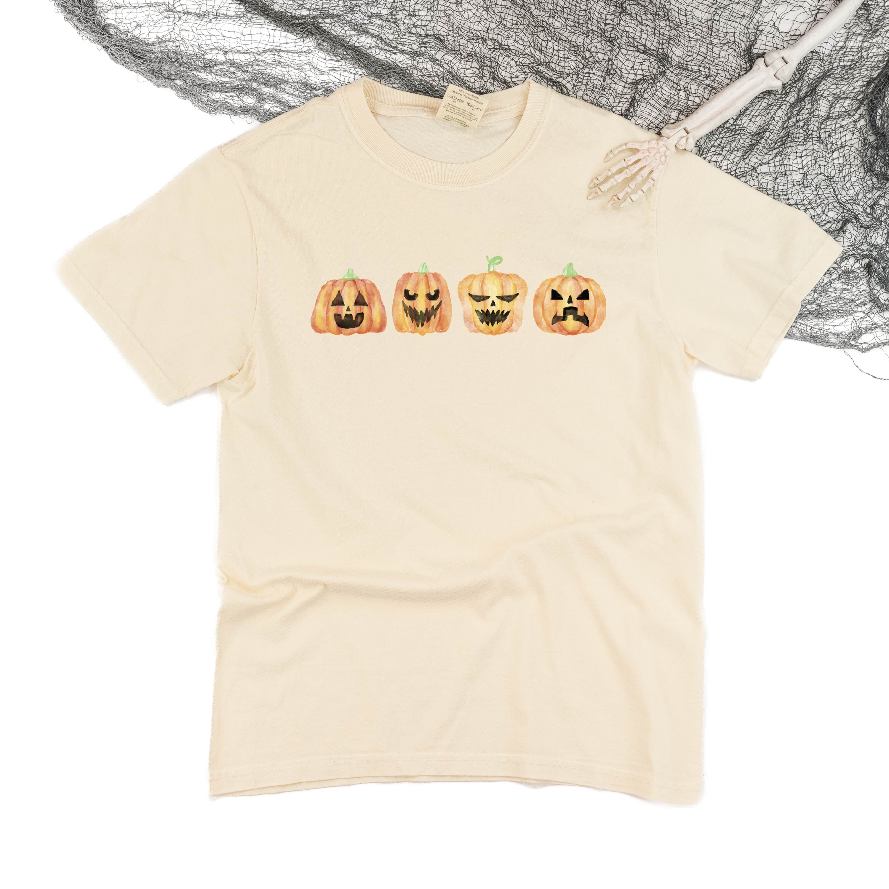 Watercolor Jack-o'-lanterns - Short Sleeve Comfort Colors Tee Little Mama Shirt Shop