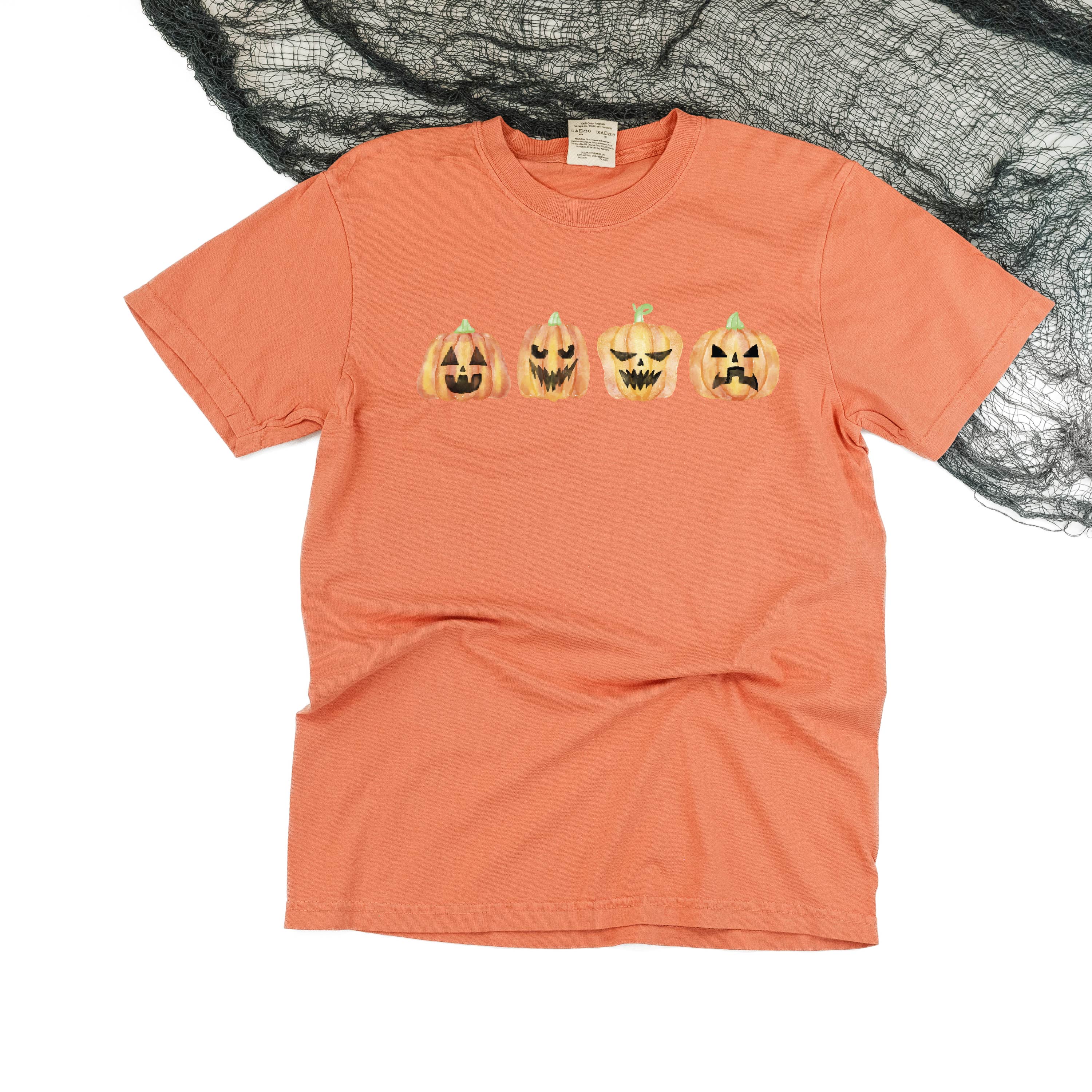 Watercolor Jack-o'-lanterns - Short Sleeve Comfort Colors Tee Little Mama Shirt Shop