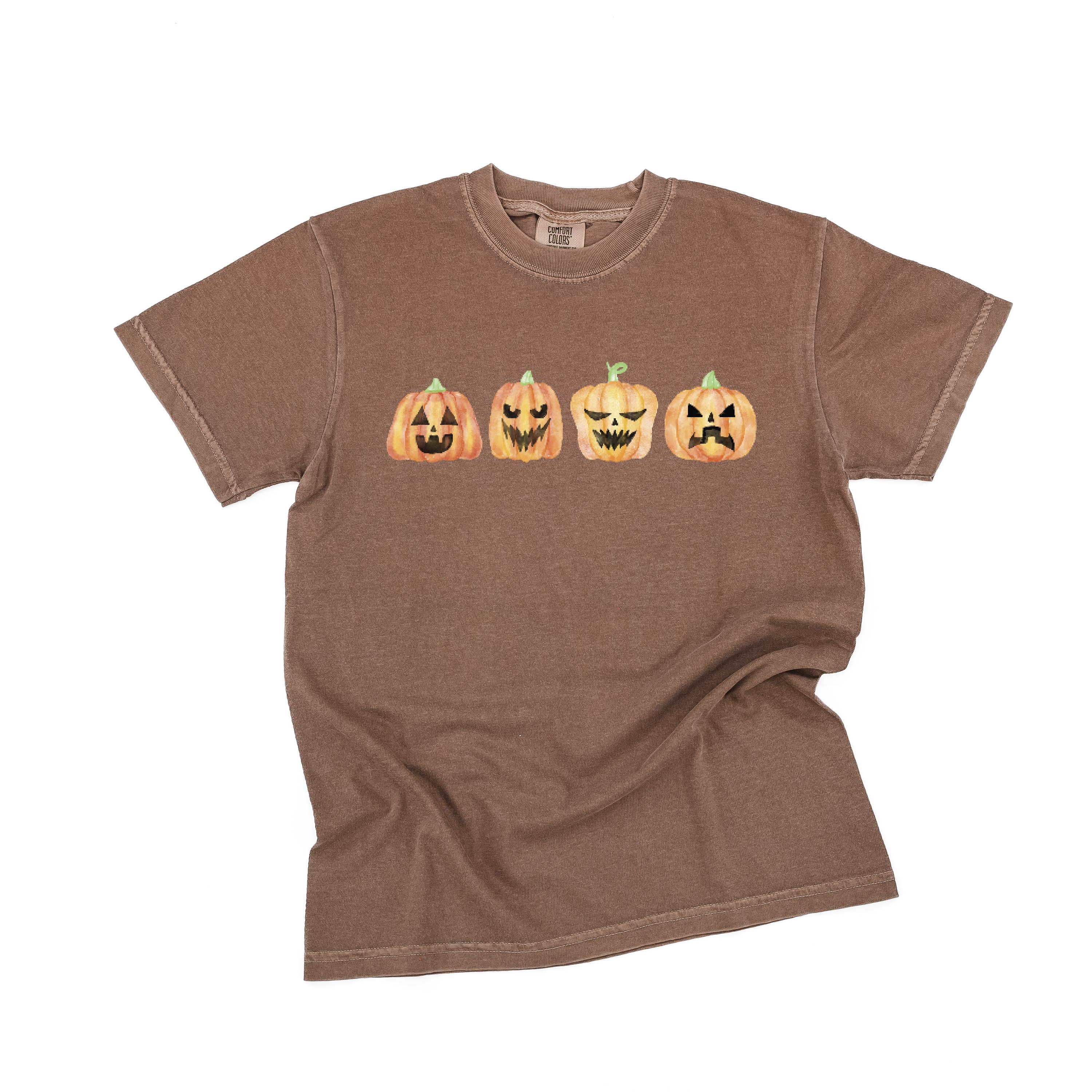 Watercolor Jack-o'-lanterns - Short Sleeve Comfort Colors Tee Little Mama Shirt Shop