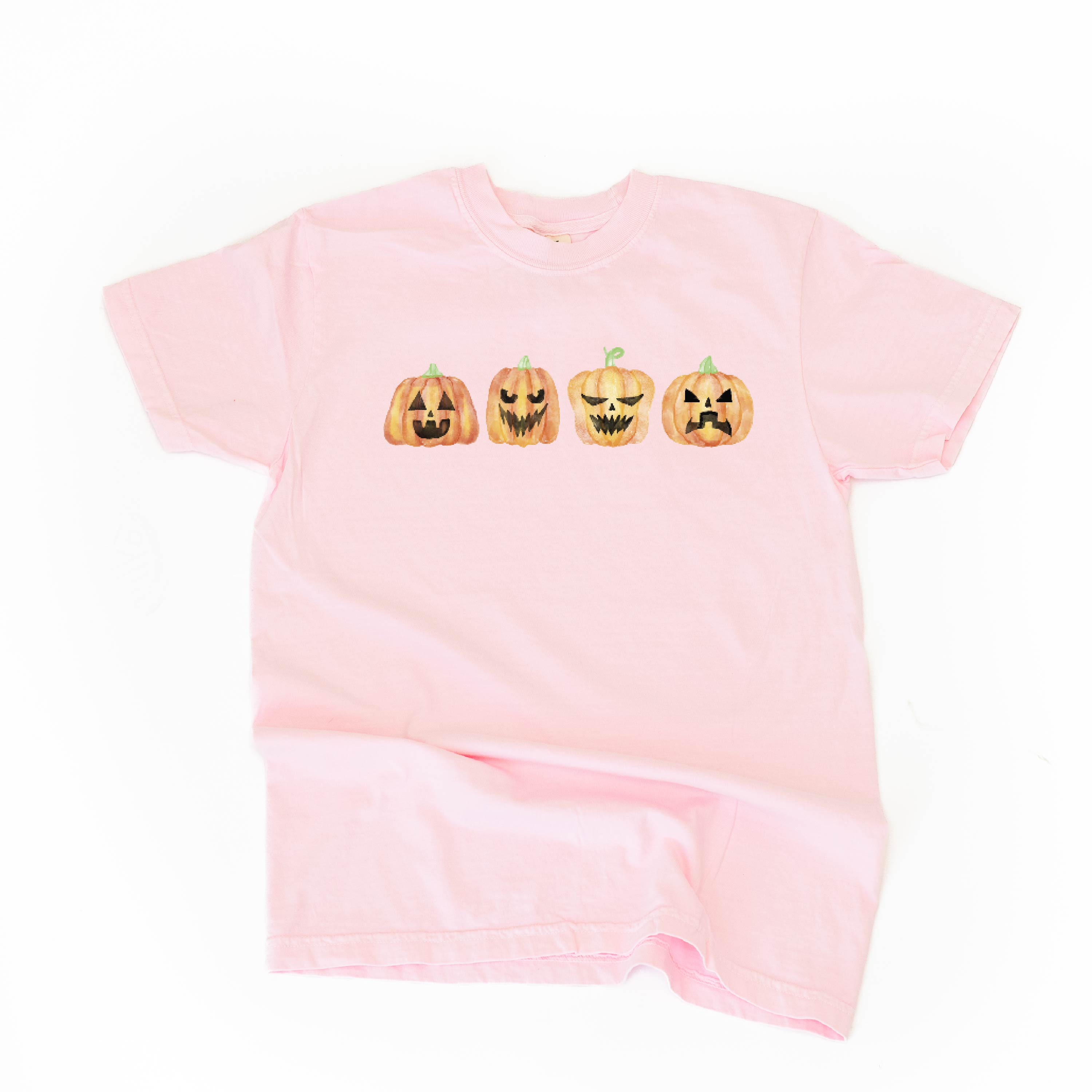 Watercolor Jack-o'-lanterns - Short Sleeve Comfort Colors Tee Little Mama Shirt Shop