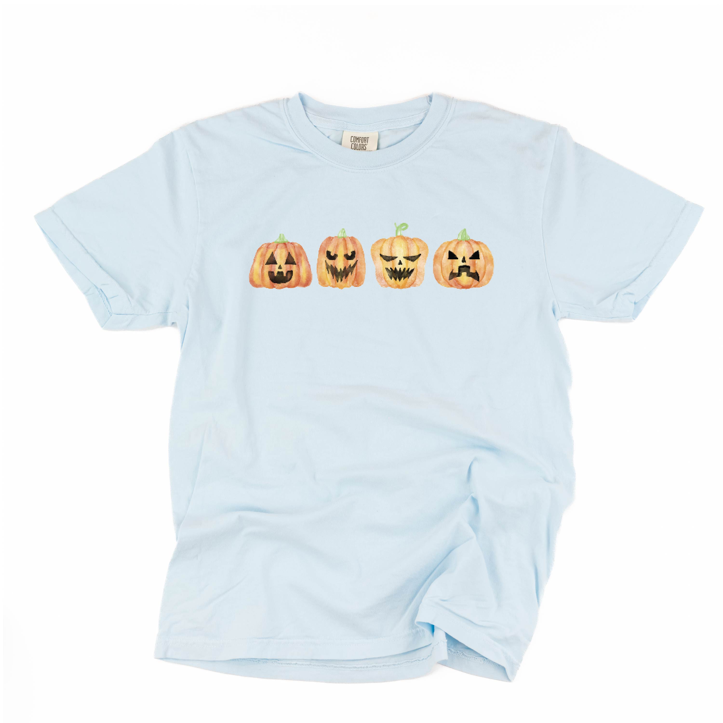Watercolor Jack-o'-lanterns - Short Sleeve Comfort Colors Tee Little Mama Shirt Shop