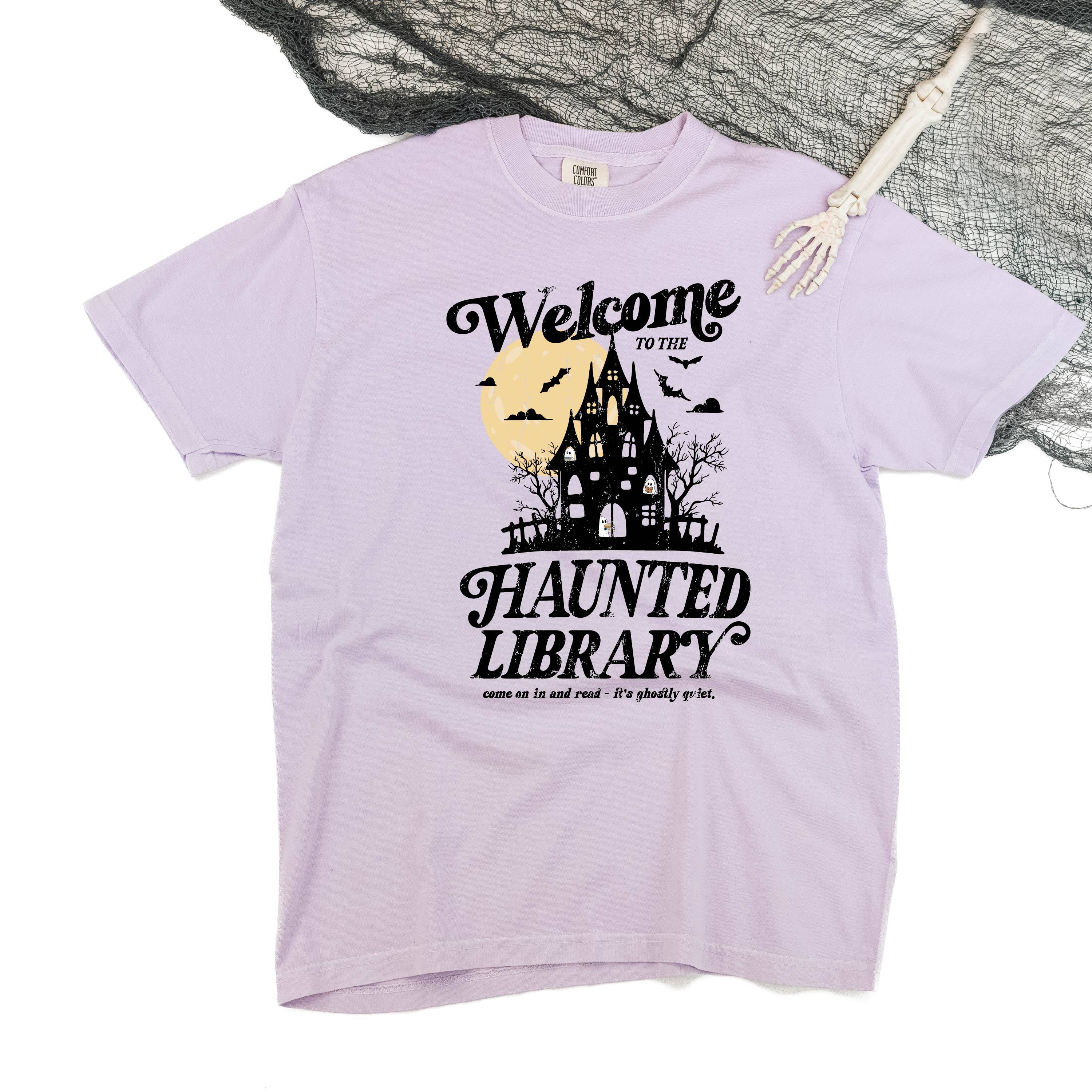 Haunted Library - Short Sleeve Comfort Colors Tee Little Mama Shirt Shop