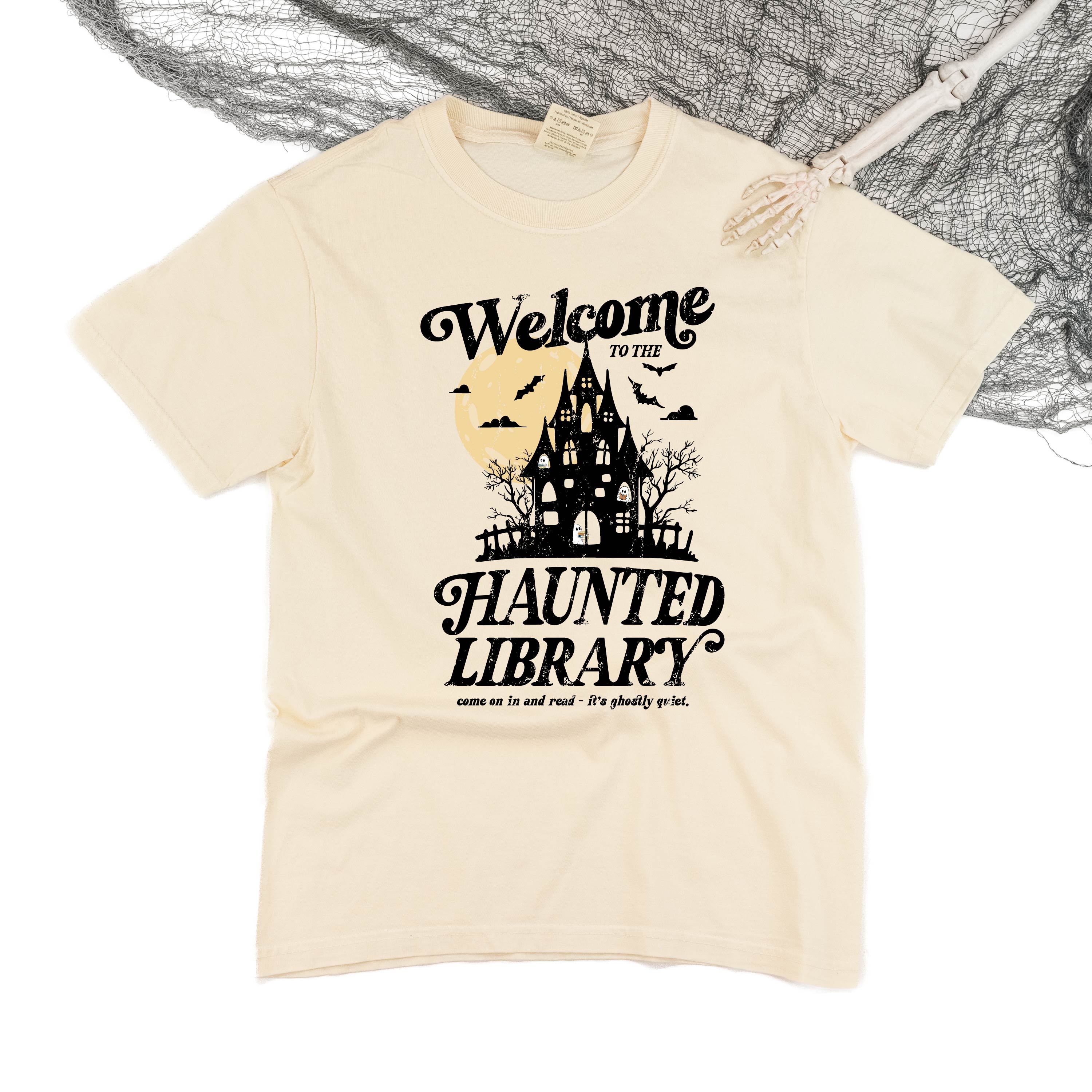 Haunted Library - Short Sleeve Comfort Colors Tee Little Mama Shirt Shop