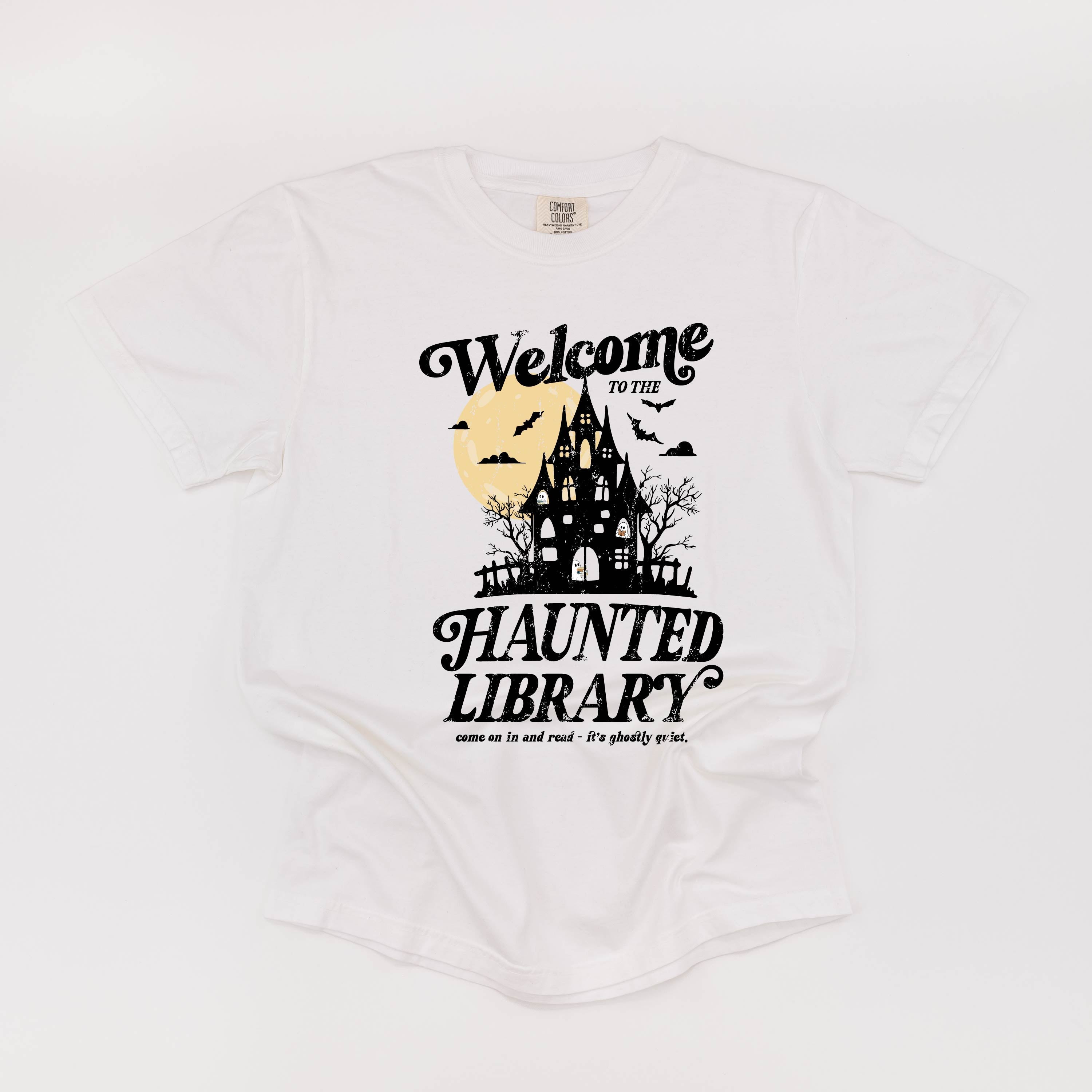 Haunted Library - Short Sleeve Comfort Colors Tee Little Mama Shirt Shop