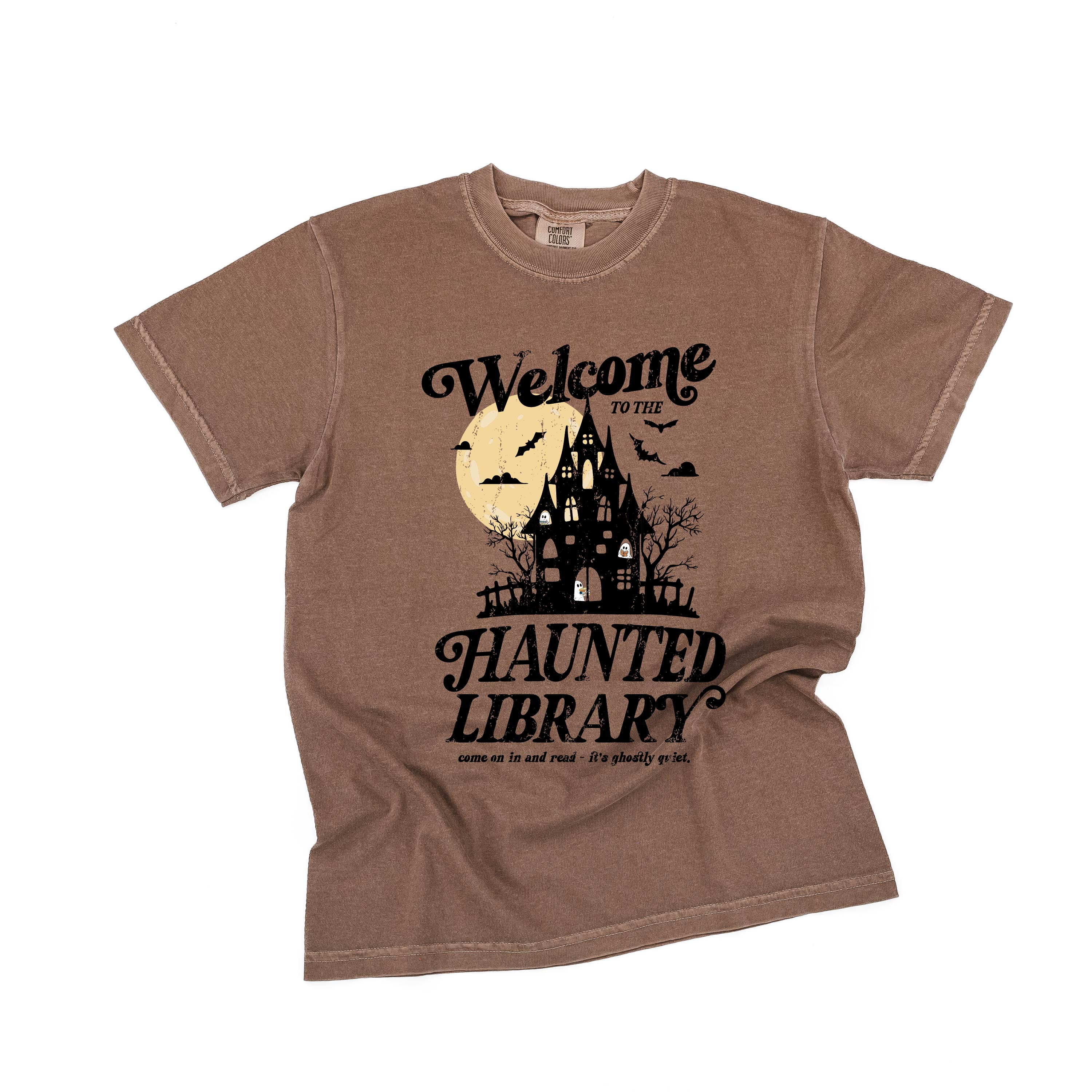 Haunted Library - Short Sleeve Comfort Colors Tee Little Mama Shirt Shop