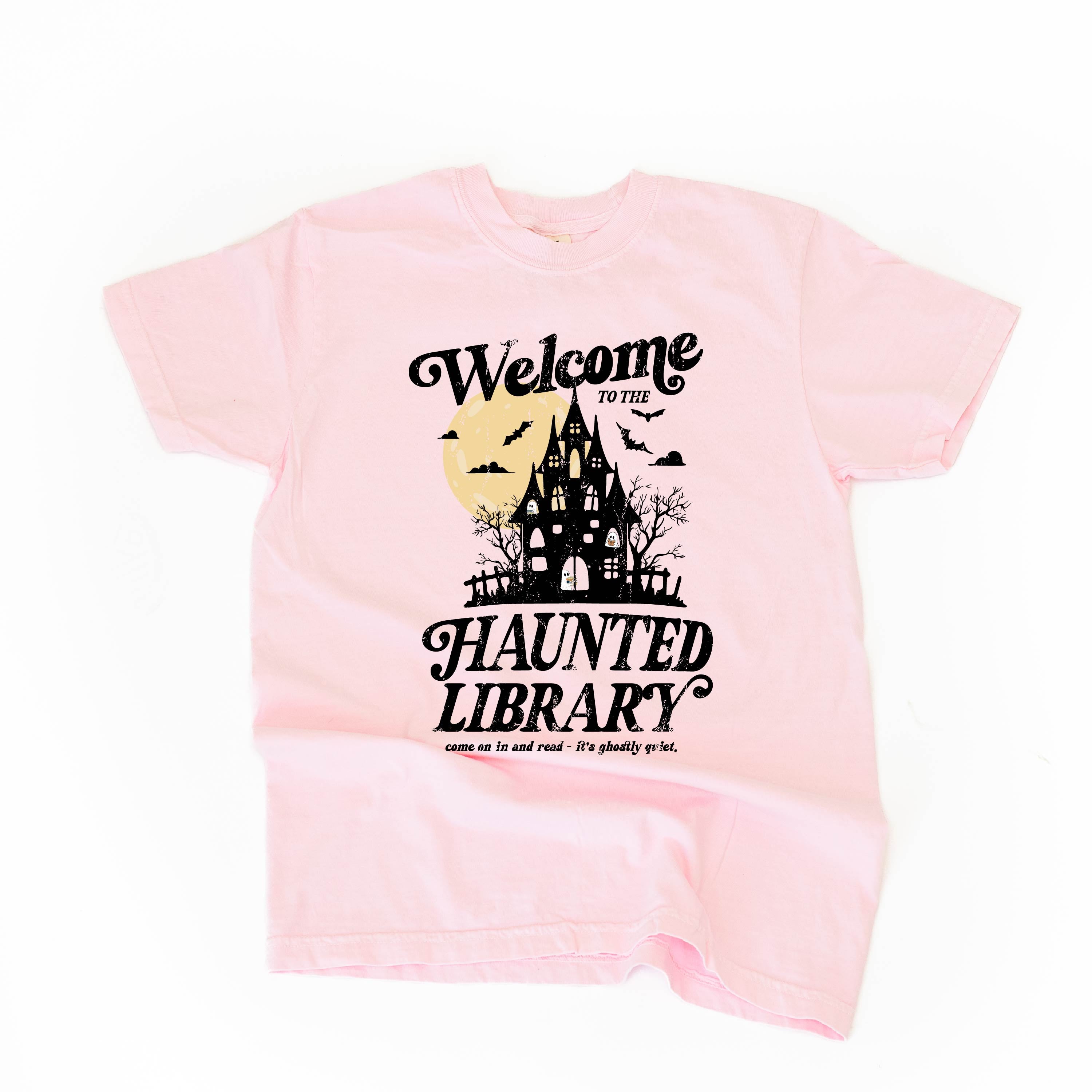 Haunted Library - Short Sleeve Comfort Colors Tee Little Mama Shirt Shop