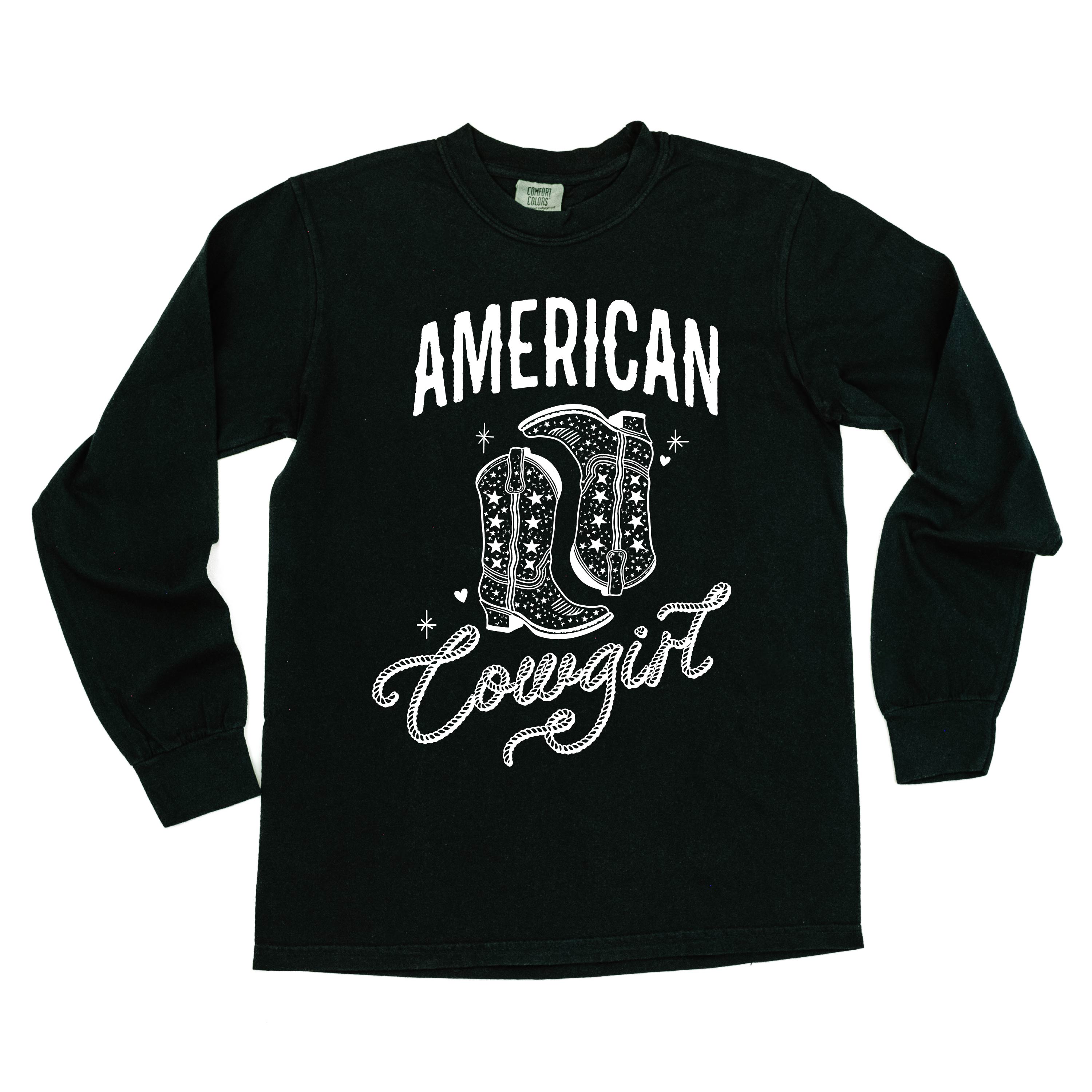 American Cowgirl - LONG SLEEVE Comfort Colors Tee Little Mama Shirt Shop
