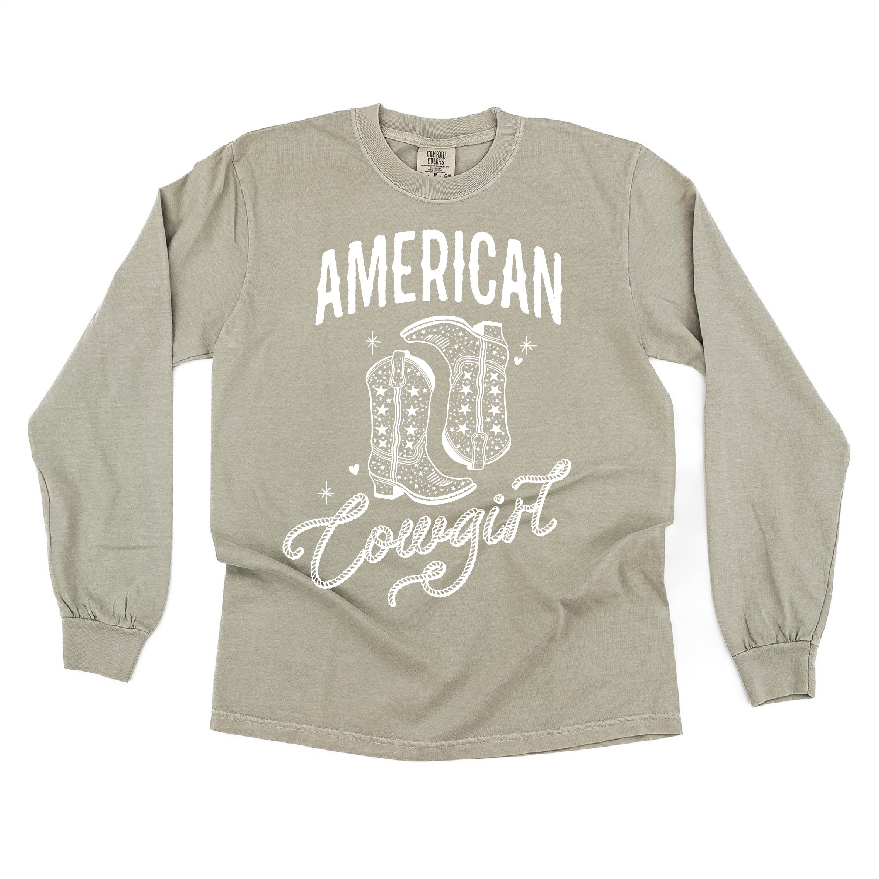 American Cowgirl - LONG SLEEVE Comfort Colors Tee Little Mama Shirt Shop