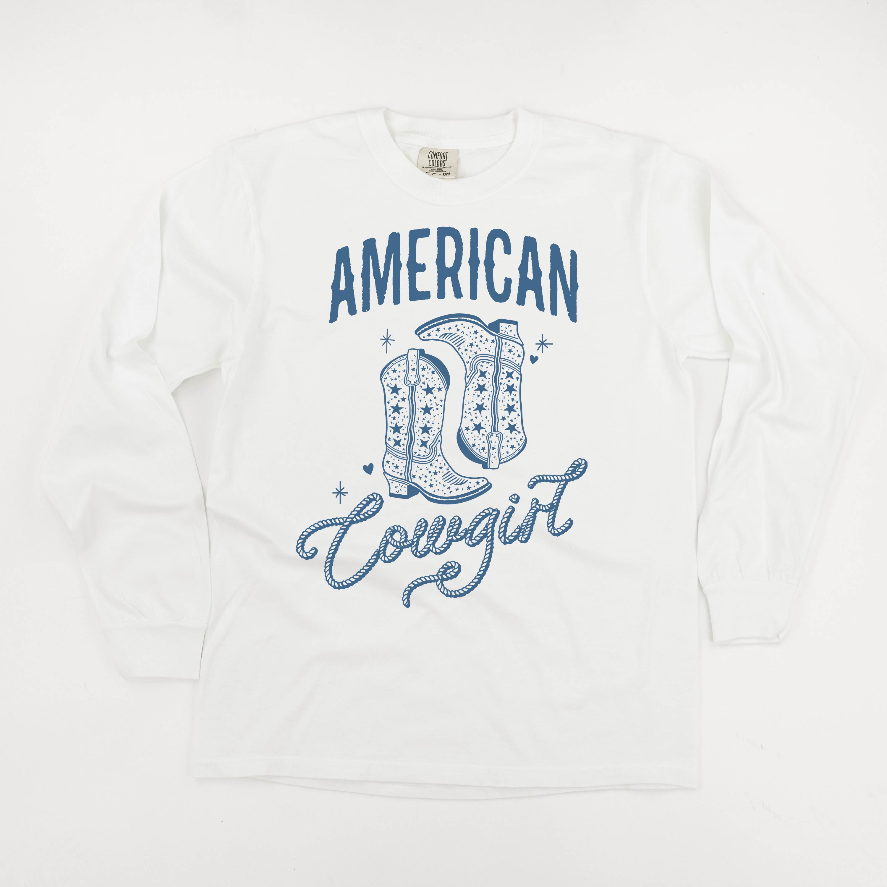 American Cowgirl - LONG SLEEVE Comfort Colors Tee Little Mama Shirt Shop