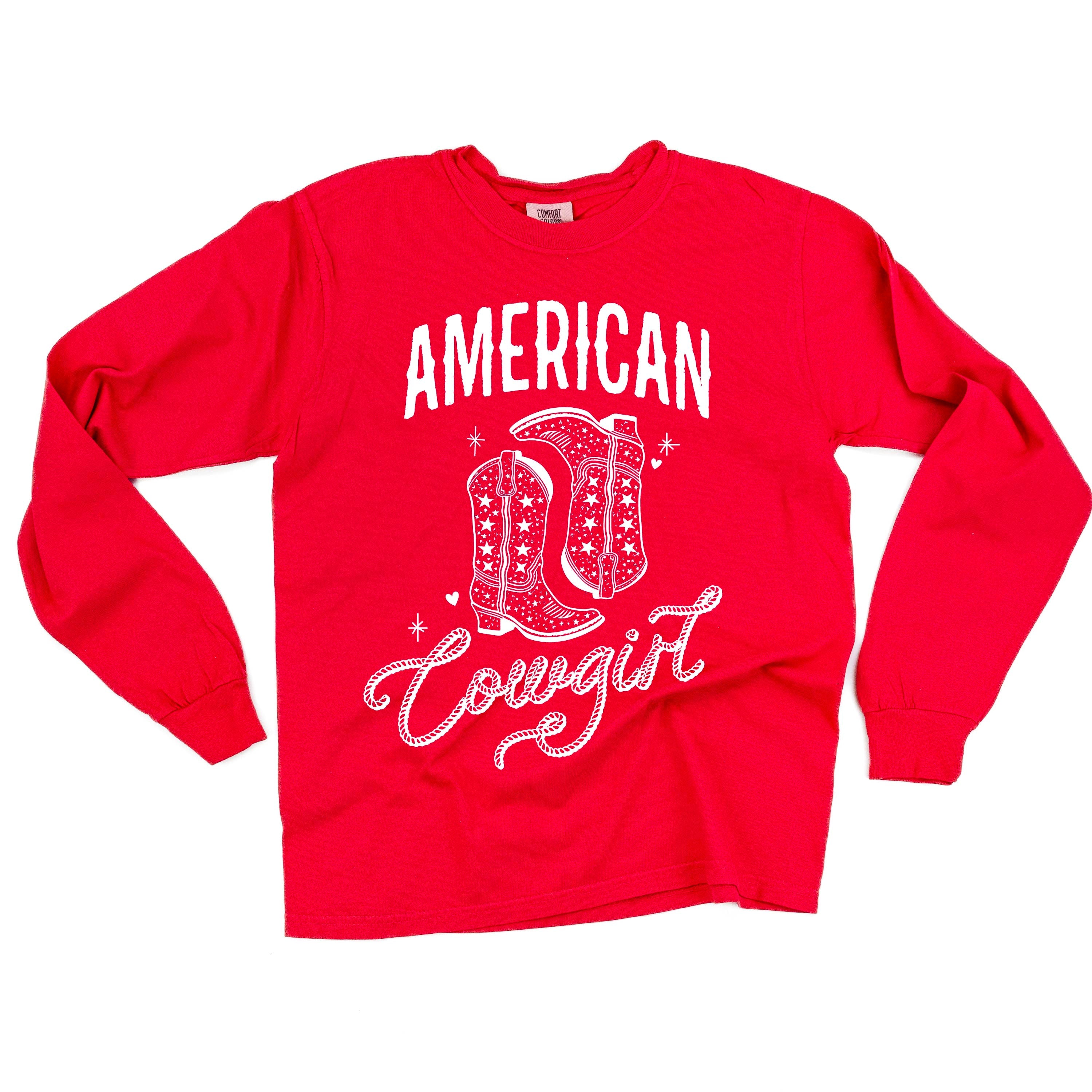 American Cowgirl - LONG SLEEVE Comfort Colors Tee Little Mama Shirt Shop