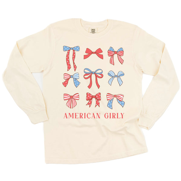 American Girly - Bows - LONG SLEEVE COMFORT COLORS TEE