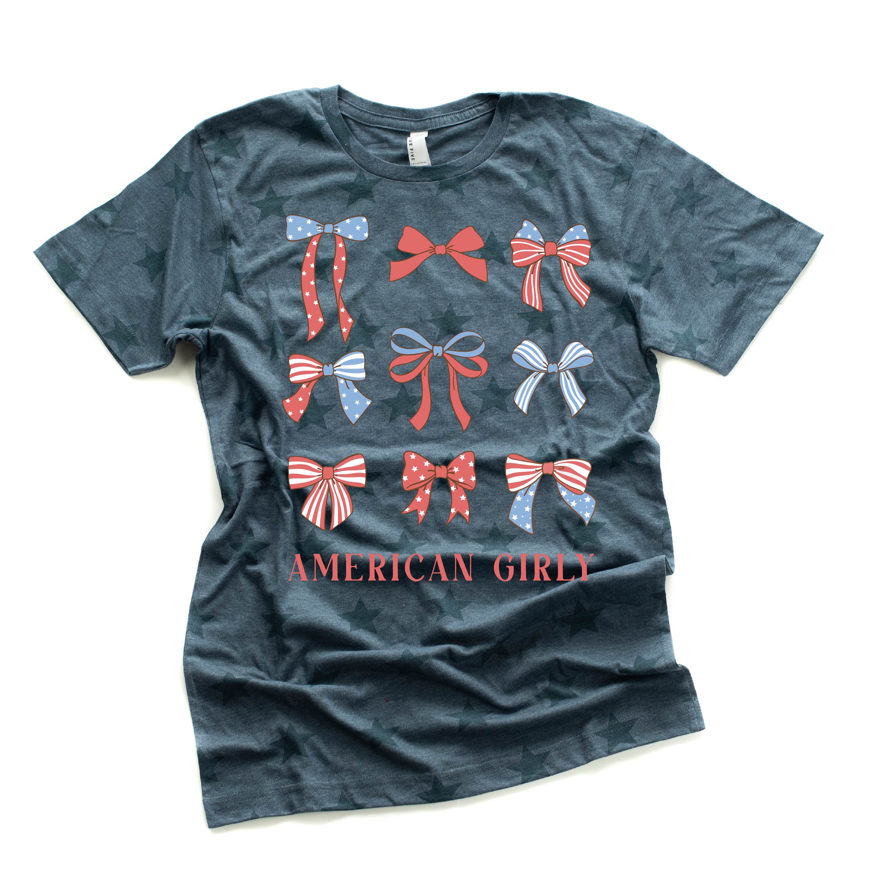American Girly - Bows - Unisex STAR Tee Little Mama Shirt Shop
