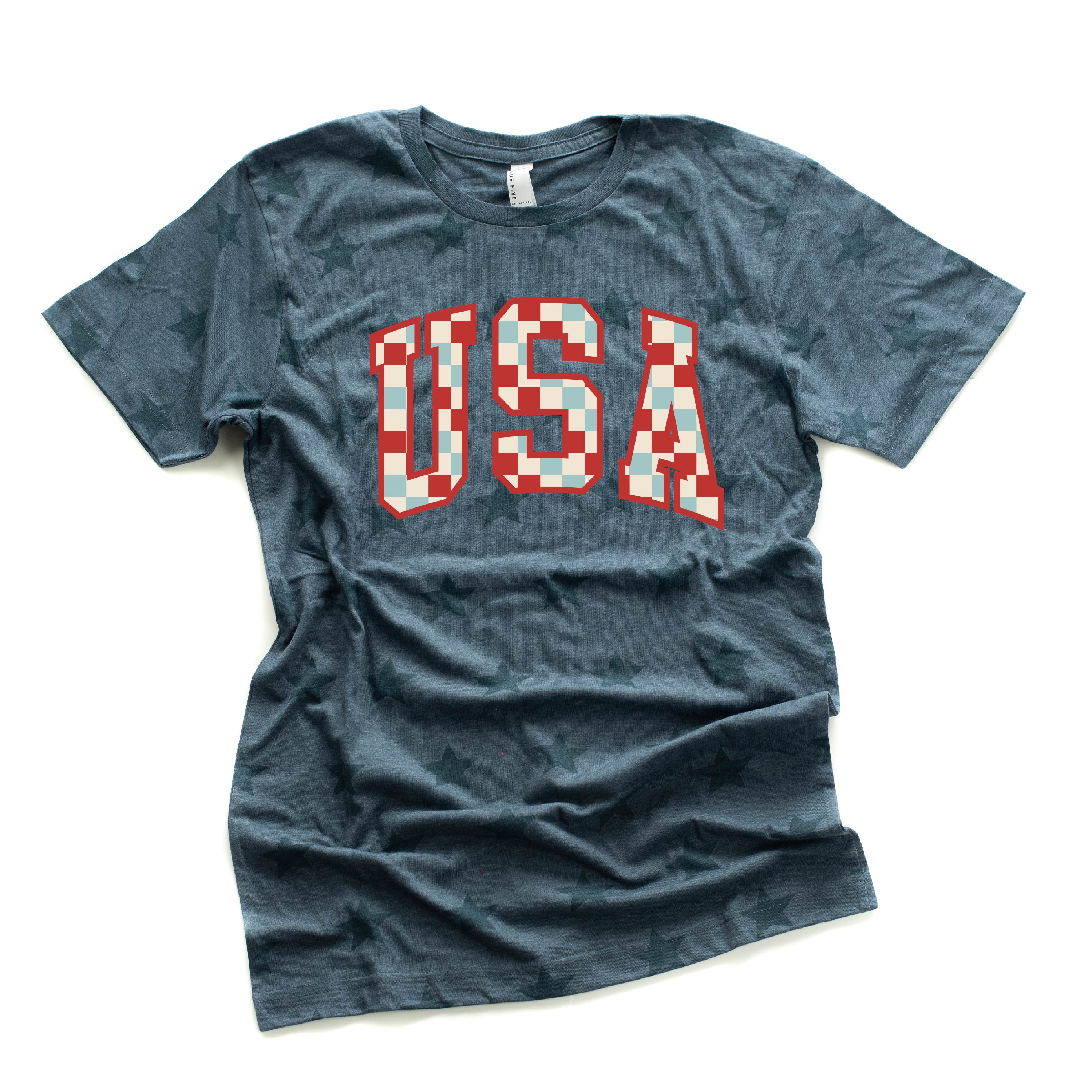 Checkered USA - Unisex STAR Tee Little Mama Shirt Shop