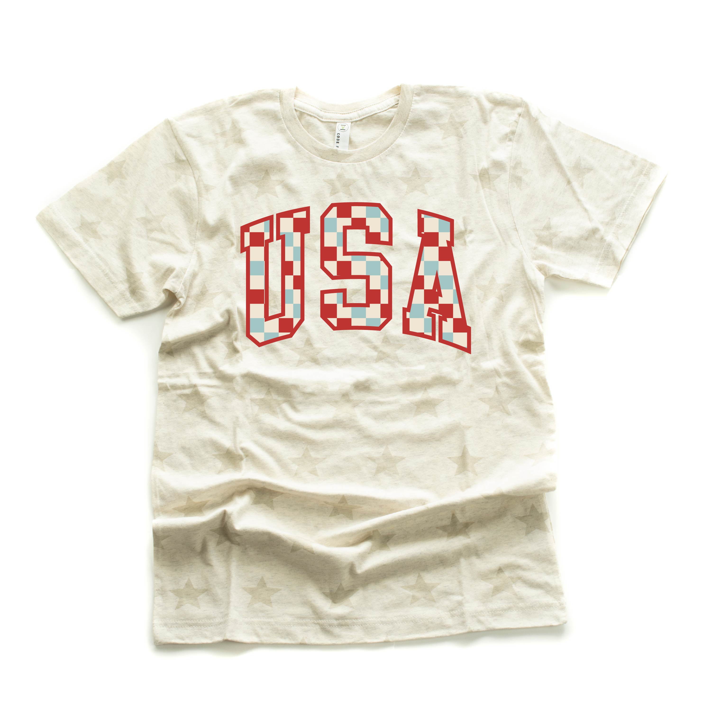 Checkered USA - Unisex STAR Tee Little Mama Shirt Shop