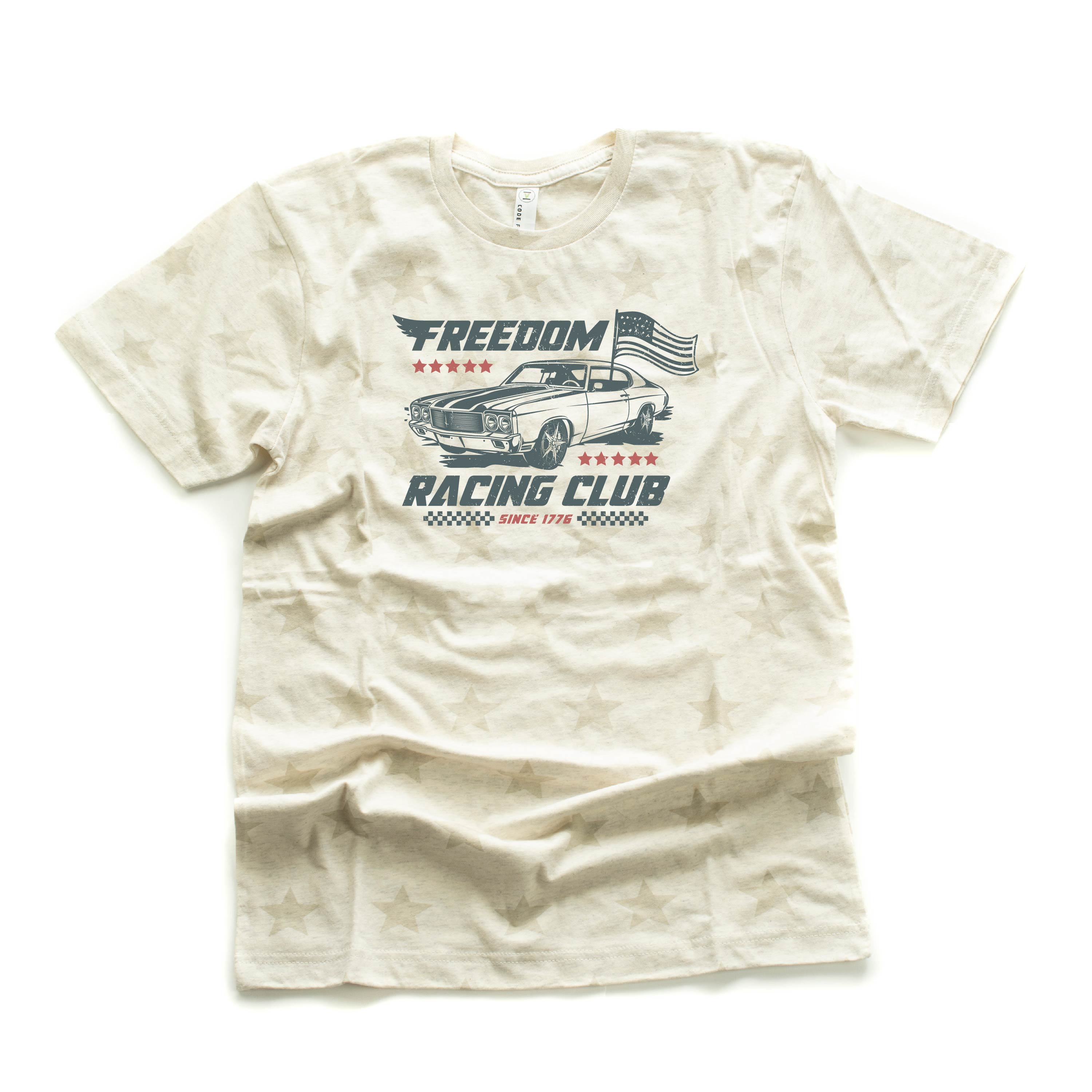 Freedom Racing Club - Unisex Cream STAR Tee Little Mama Shirt Shop