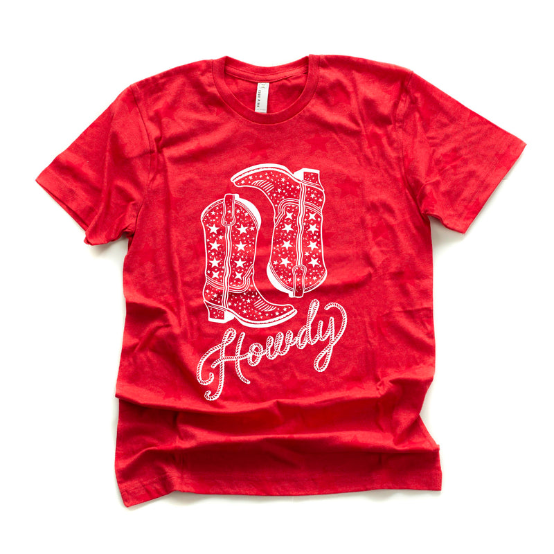 Howdy w/ Cowboy Boots - Adult Unisex STAR Tee