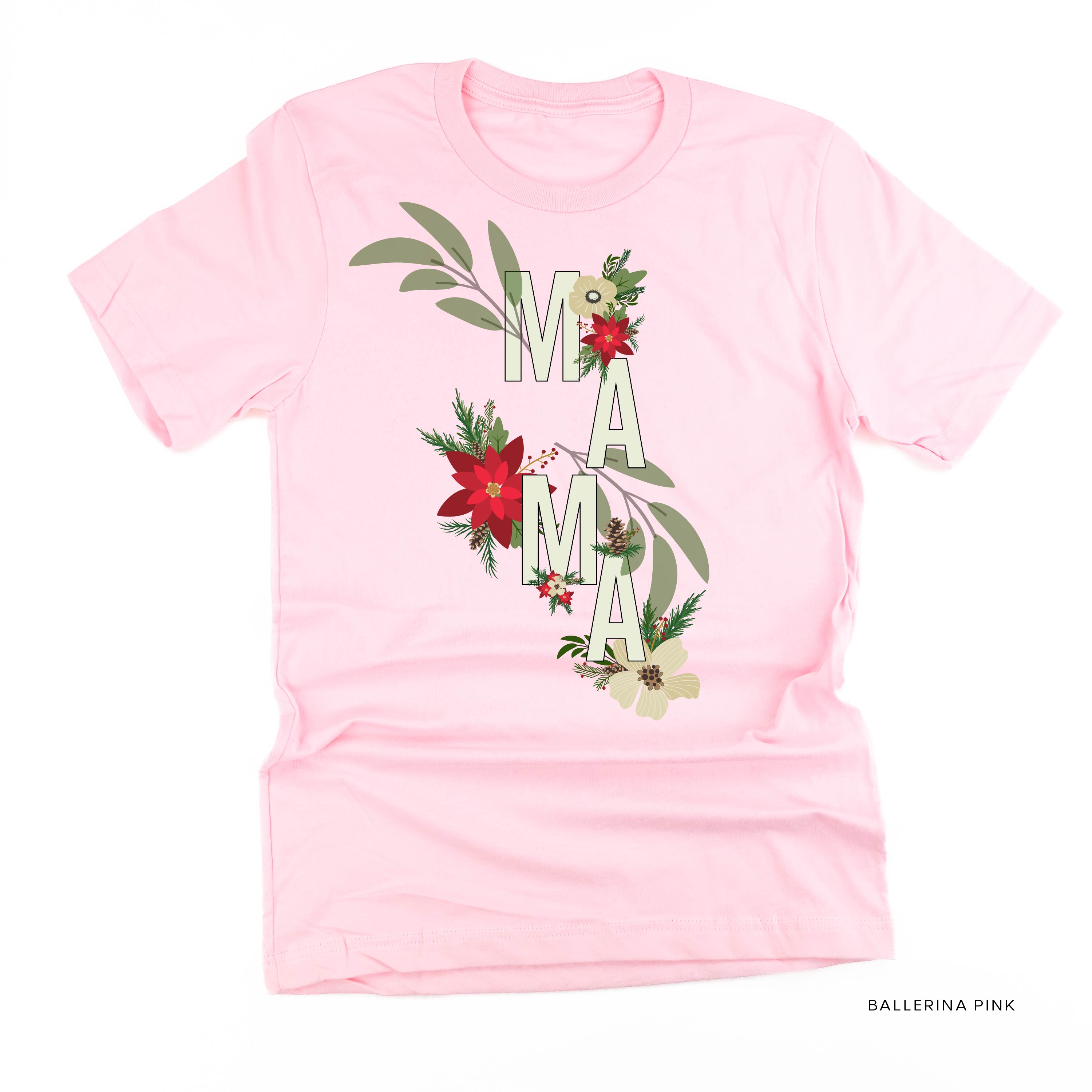 Christmas Floral Mama - Unisex Tee Little Mama Shirt Shop