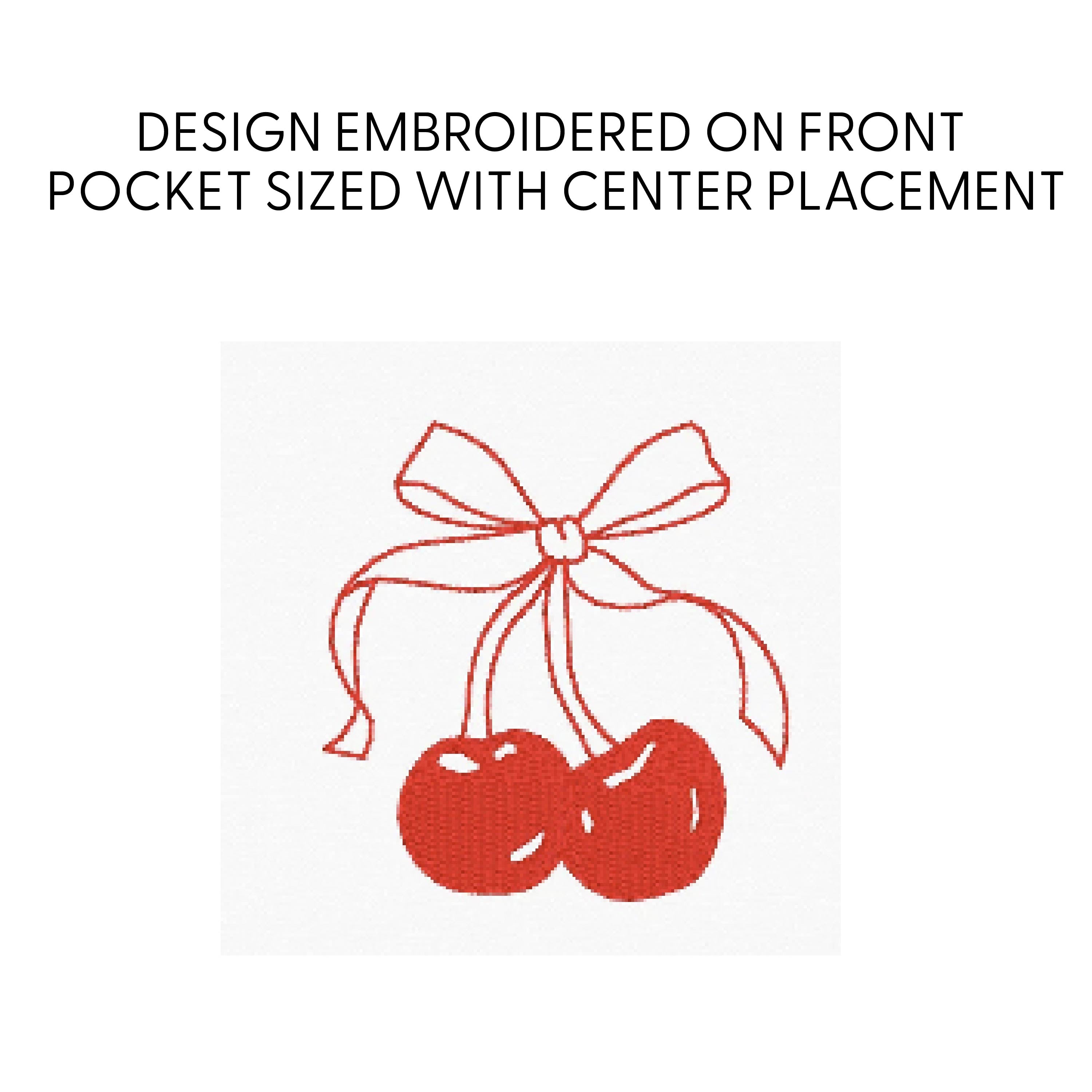 Embroidered/Printed (center&b) - Cherries w/ Today Tomorrow Forever - BASIC Fleece Little Mama Shirt Shop LLC