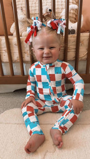 LMSS Exclusive - Patriotic Bamboo Pajamas - Vintage Checkers Little Mama Shirt Shop LLC