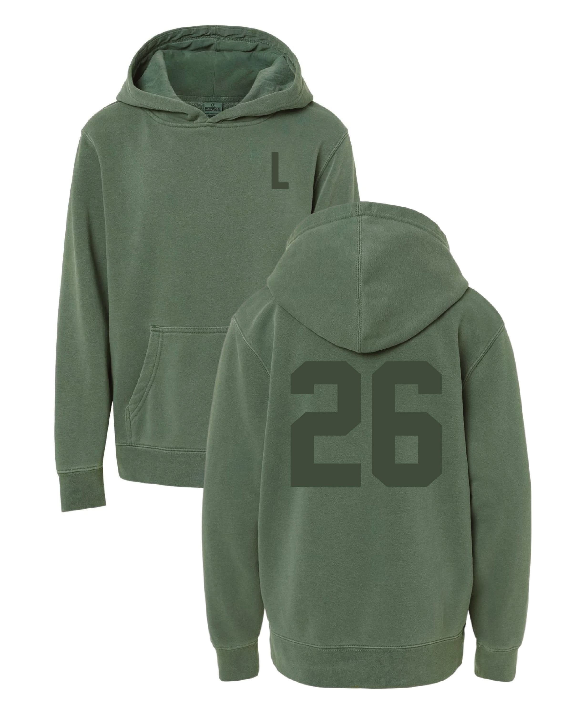 Tone on Tone initial and year - Child Hoodie Little Mama Shirt Shop LLC