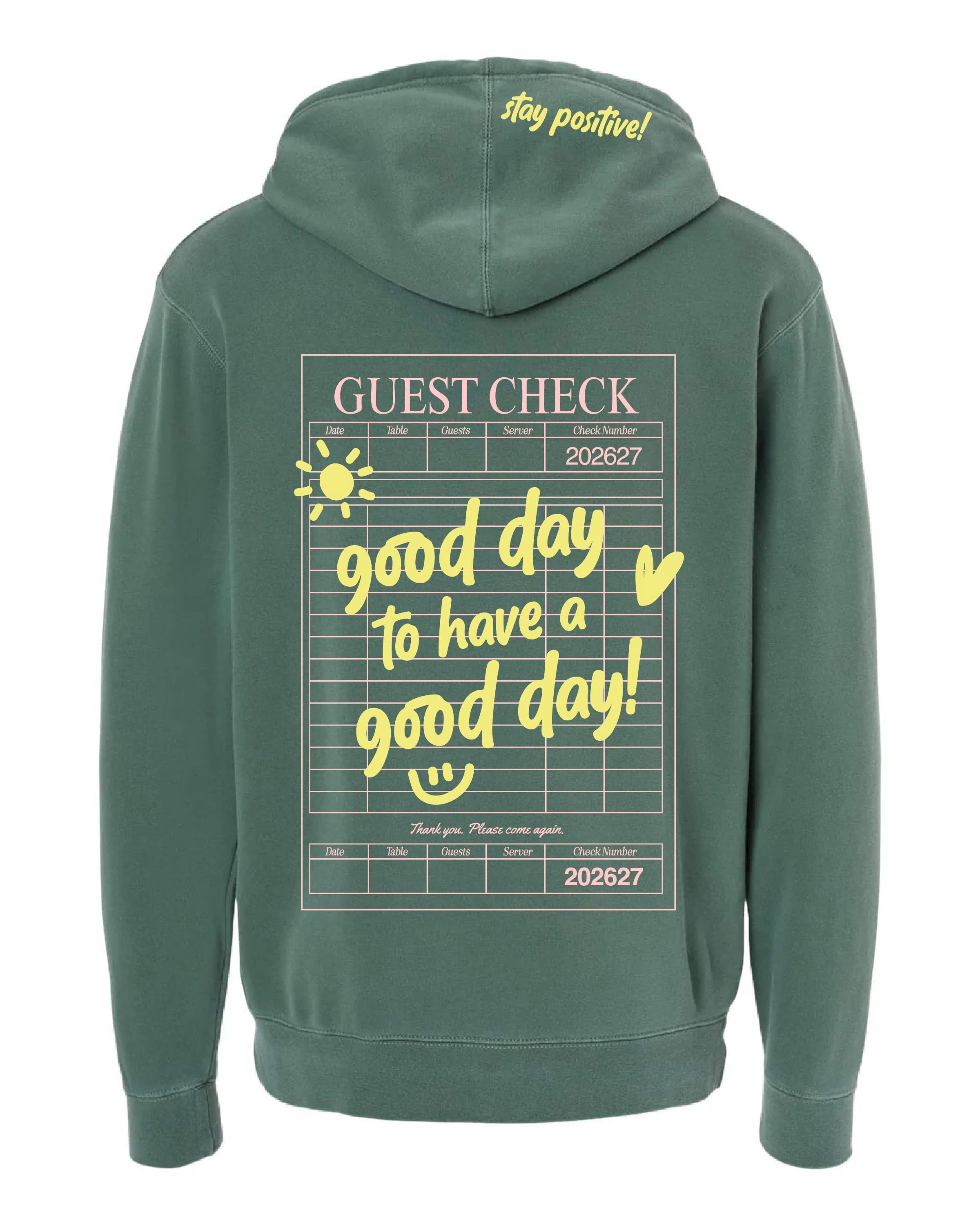 GOOD DAY HOODIE - Embroidered/Printed  Adult Pigment Little Mama Shirt Shop LLC