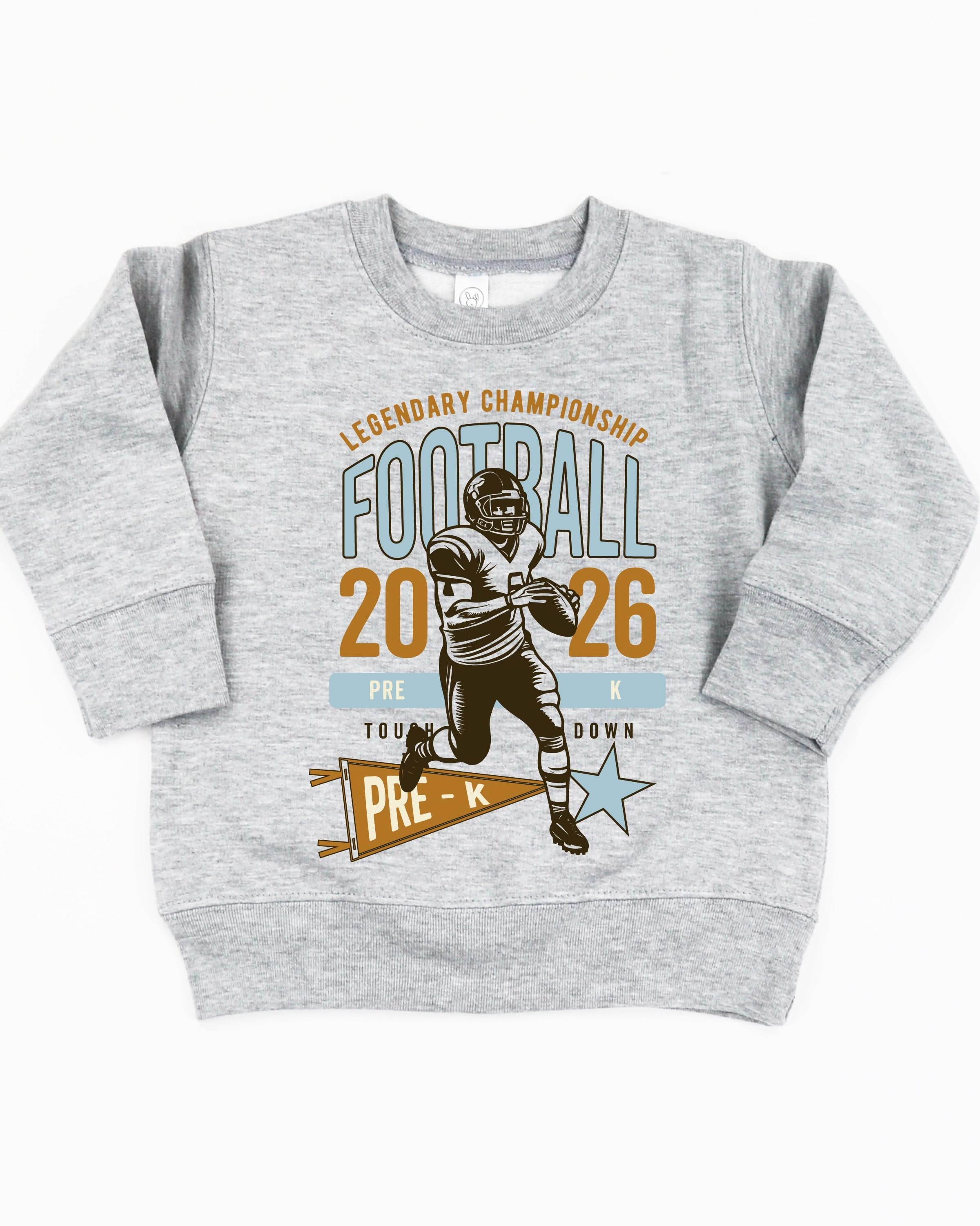 Legendary Football (Choose Your Grade) - Gray Child Sweater Little Mama Shirt Shop