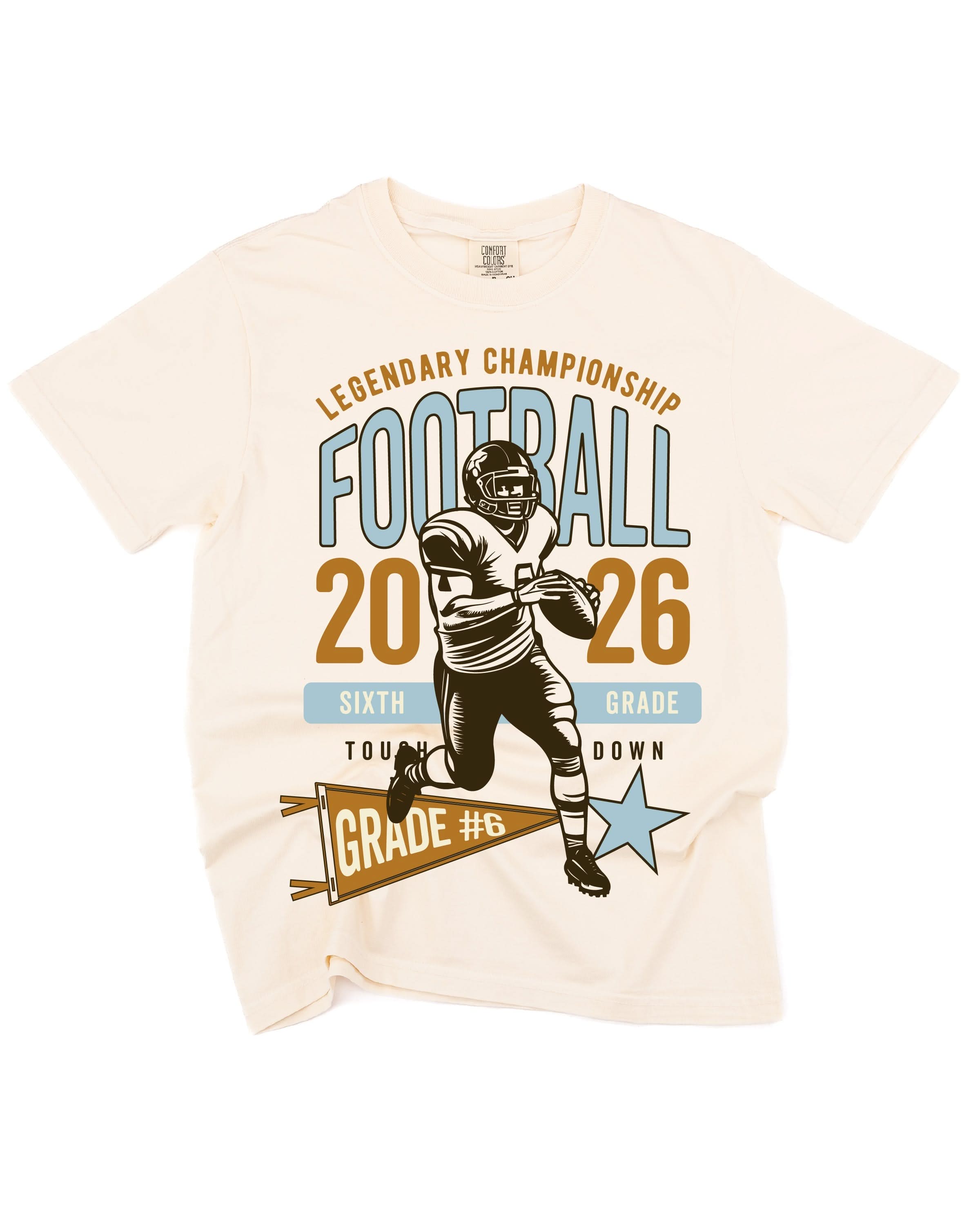 Legendary Football (Choose Your Grade) - Ivory Comfort Colors Tee Little Mama Shirt Shop