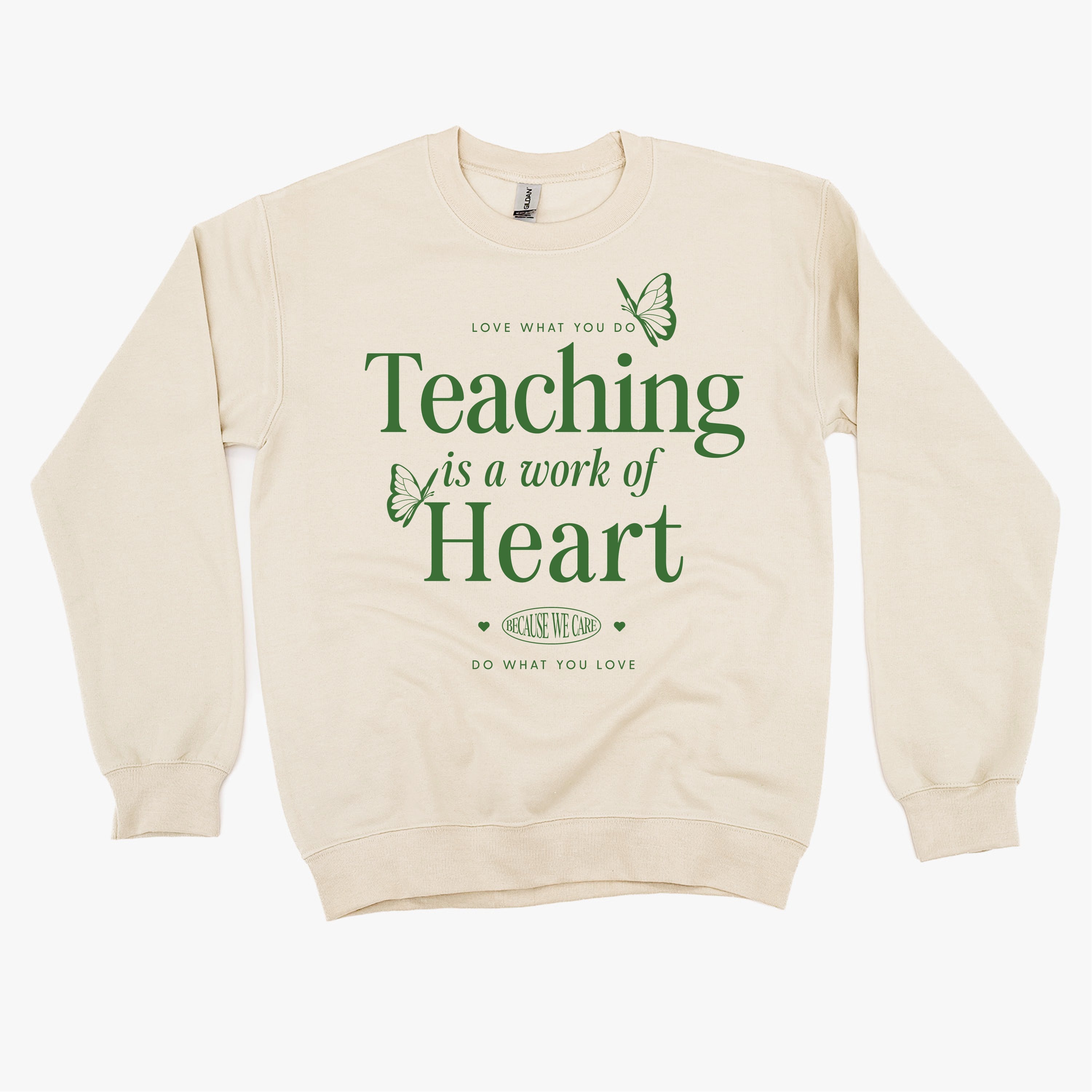 Teaching is a Work of Heart - BASIC FLEECE CREWNECK Little Mama Shirt Shop LLC