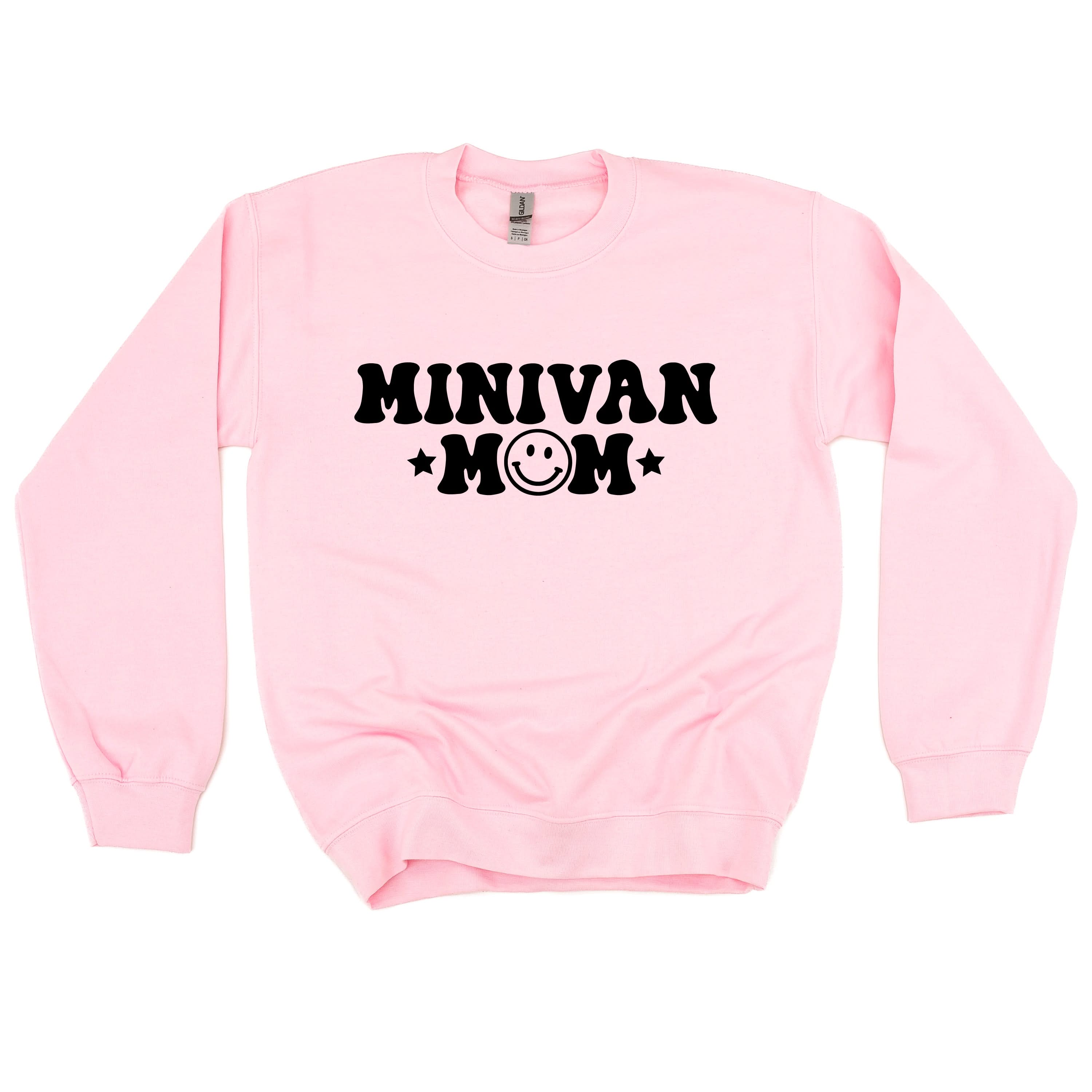 Minivan Mom - Smiley Face (f & b) - BASIC Fleece Little Mama Shirt Shop LLC