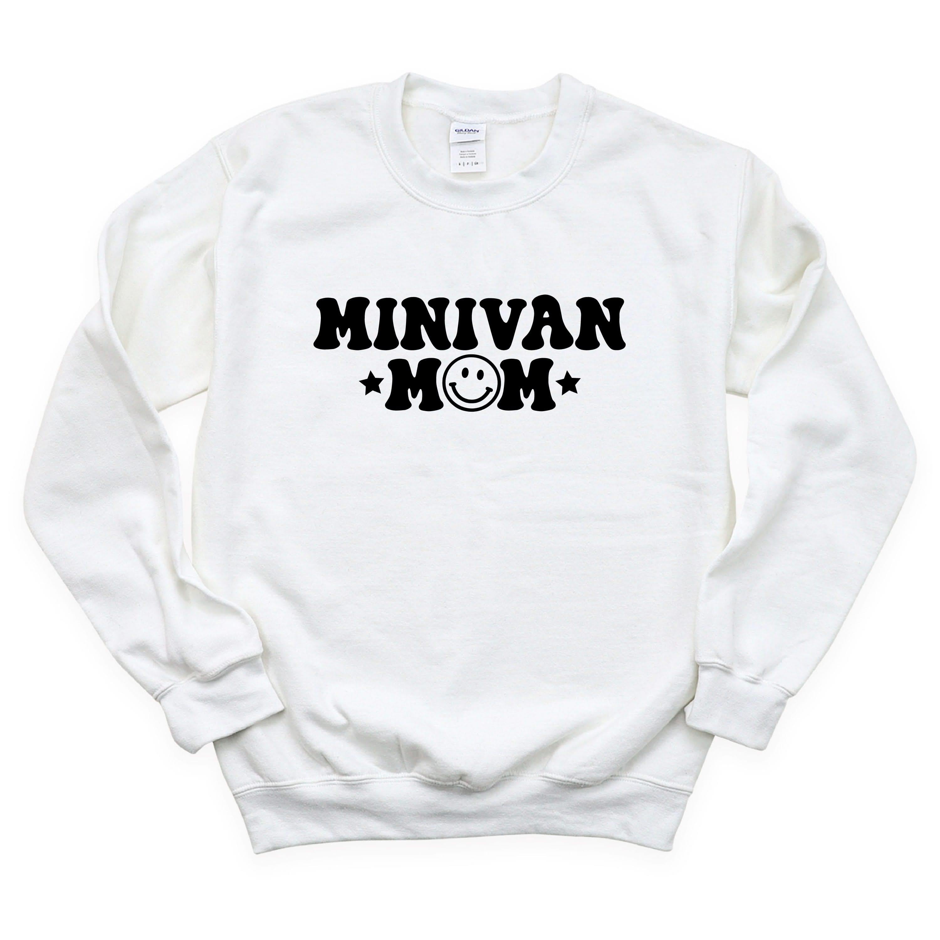 Minivan Mom - Smiley Face (f & b) - BASIC Fleece Little Mama Shirt Shop LLC