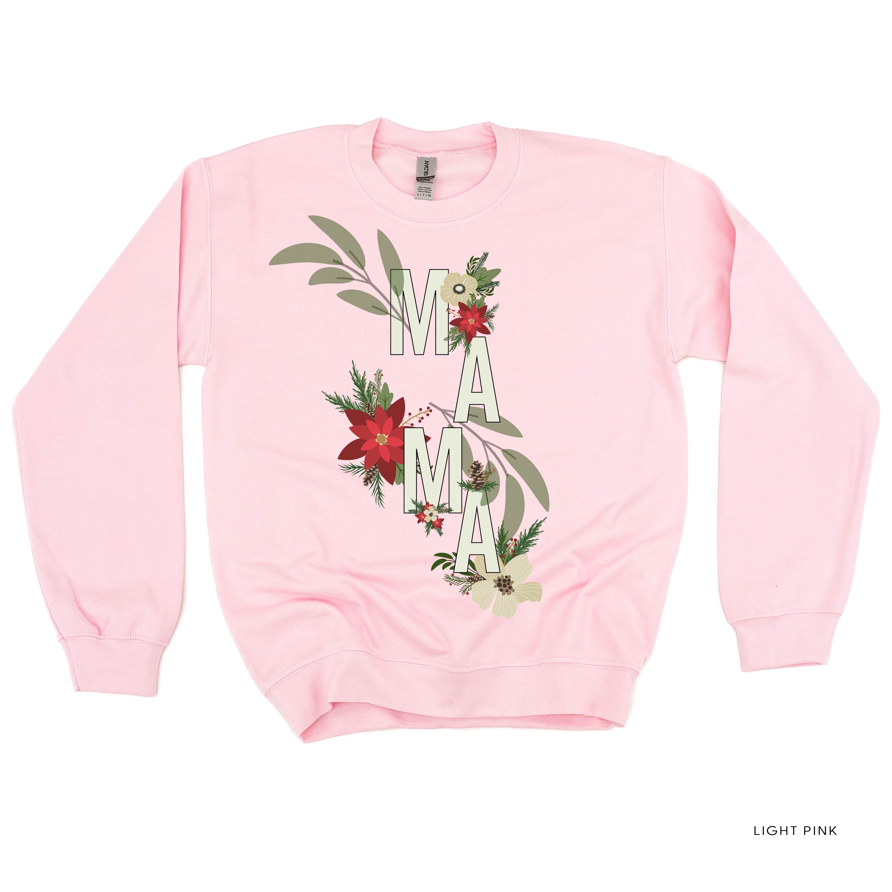 Christmas Floral Mama - BASIC Fleece Little Mama Shirt Shop LLC