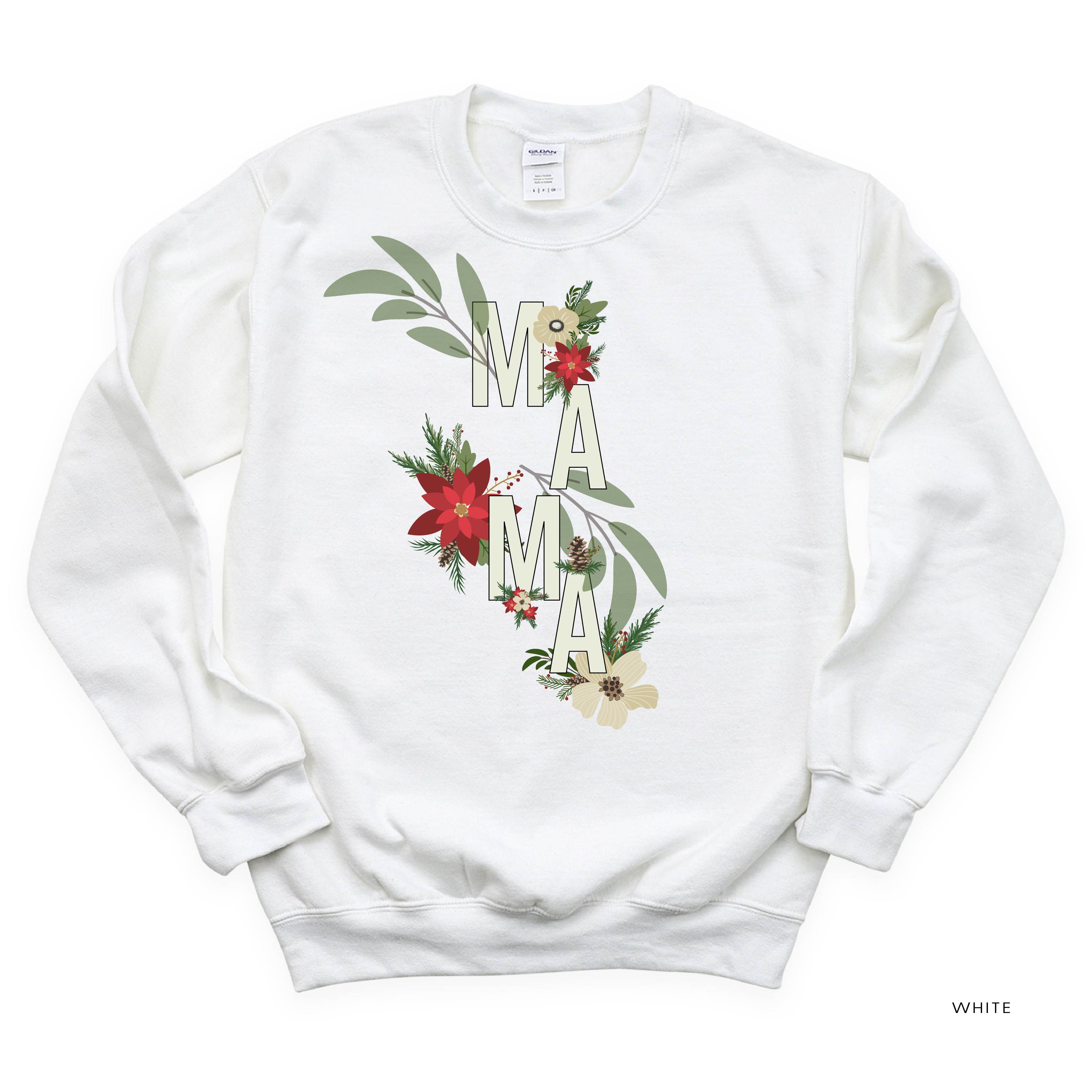 Christmas Floral Mama - BASIC Fleece Little Mama Shirt Shop LLC