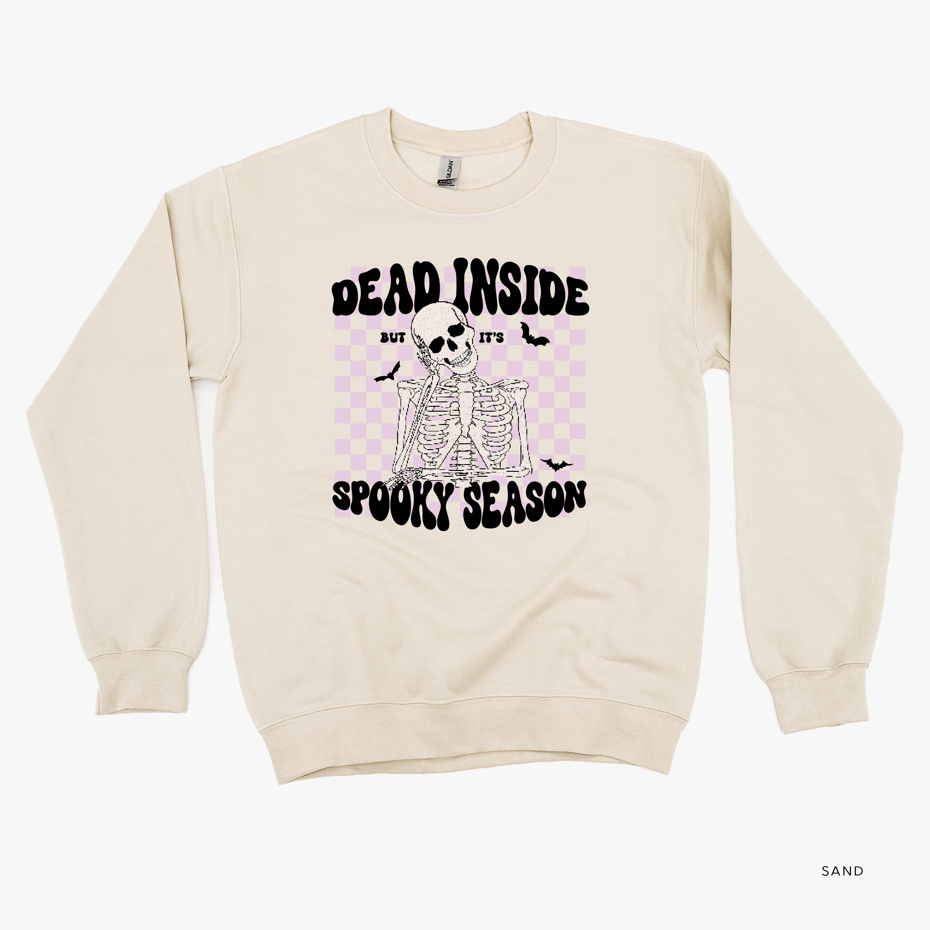 Dead Inside But It's Spooky Season - Basic Fleece Crewneck Little Mama Shirt Shop LLC