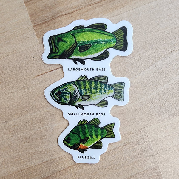 LMSS® STICKER - Bass & Bluegill Chart (Hand Drawn)